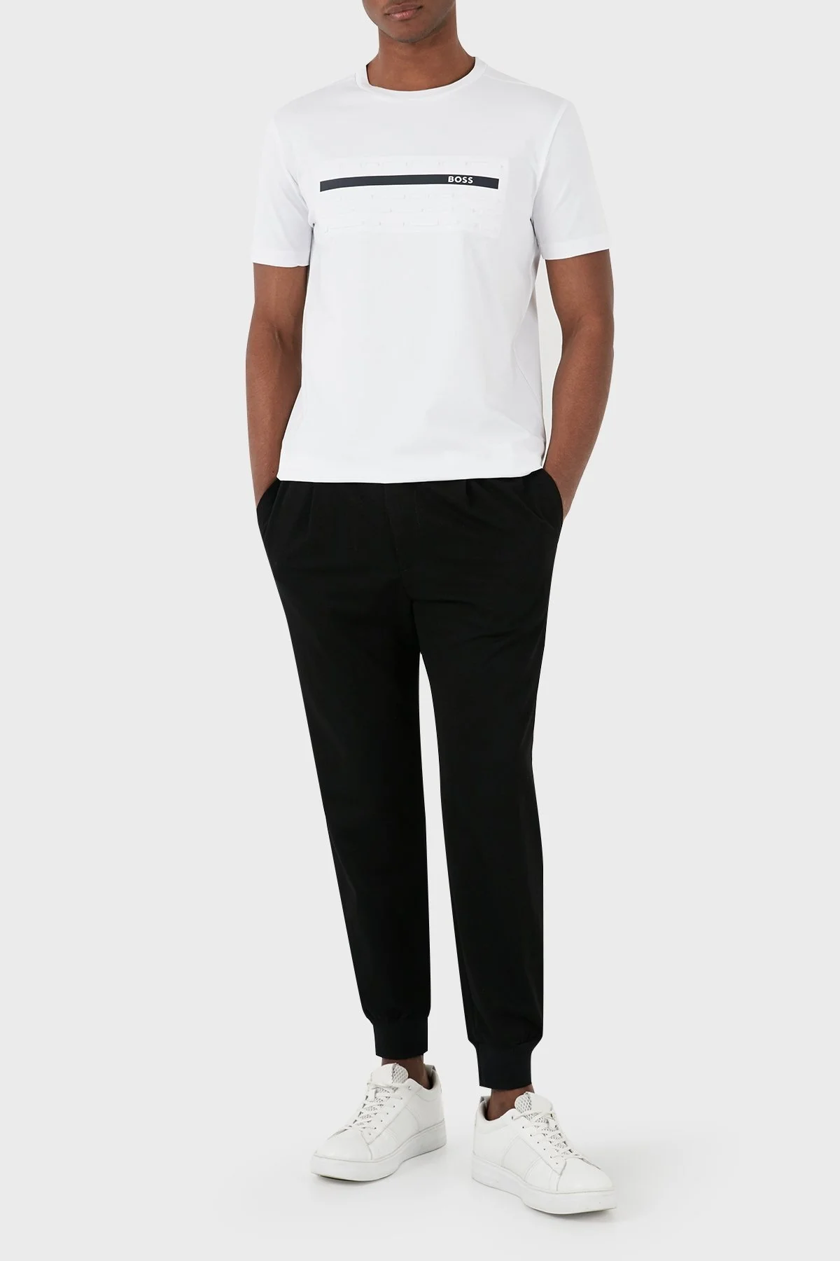 Boss Pamuklu Regular Fit Bisiklet Yaka Erkek T Shirt 50513010 100 BEYAZ - 4