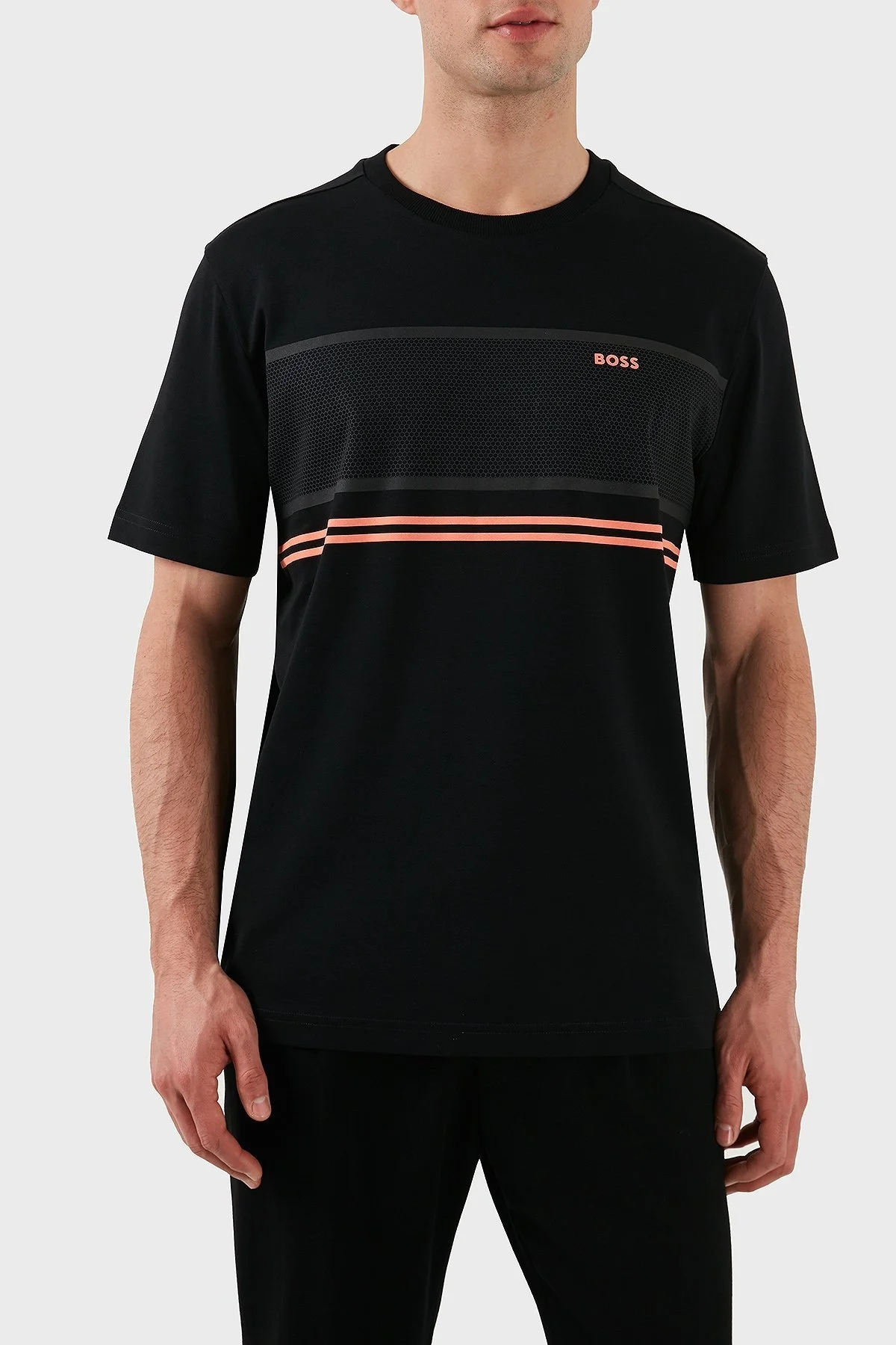 Boss Pamuklu Regular Fit Bisiklet Yaka Erkek T Shirt 50513021 001 SİYAH - 1