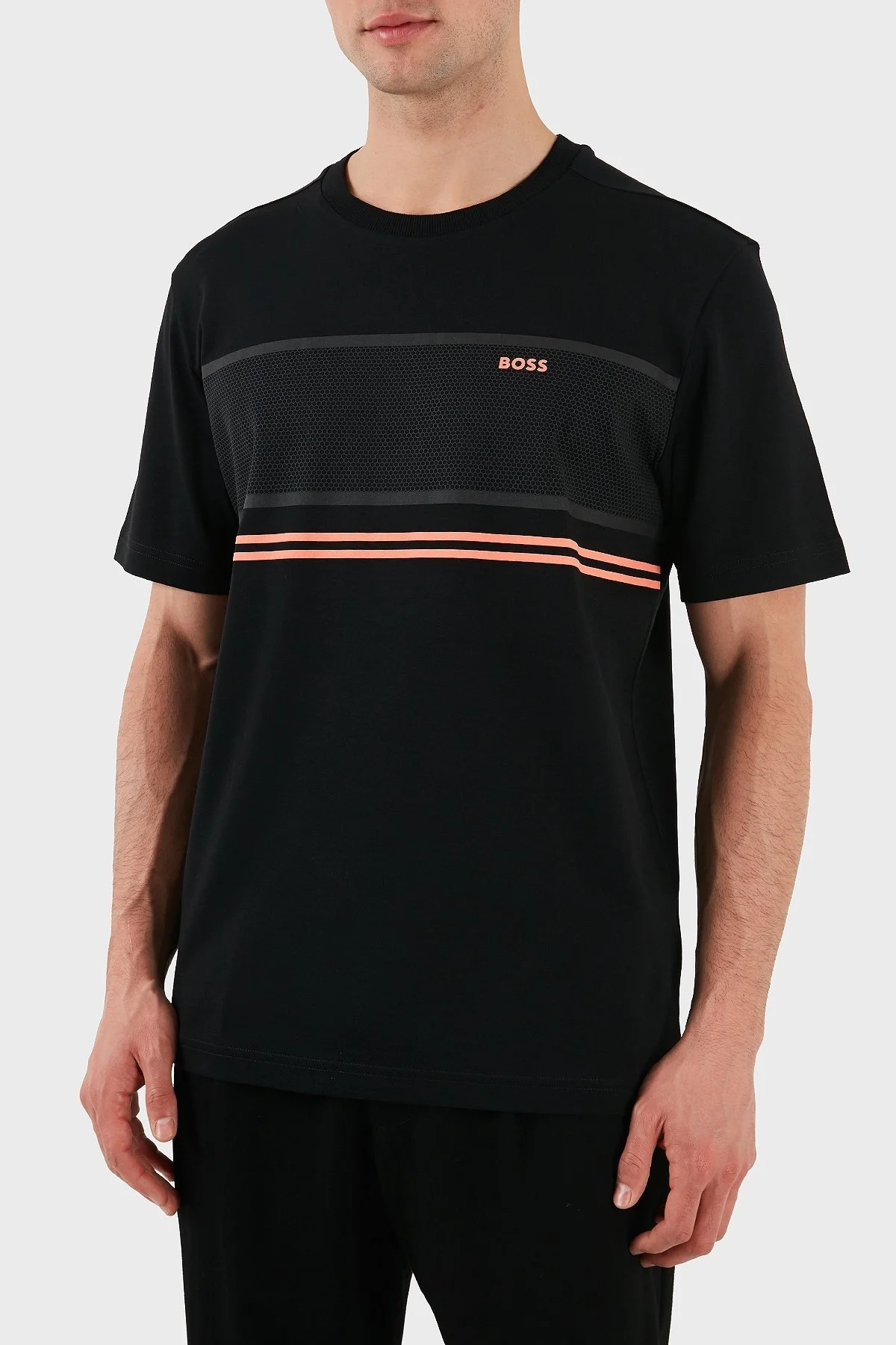 Boss Pamuklu Regular Fit Bisiklet Yaka Erkek T Shirt 50513021 001 SİYAH - 4