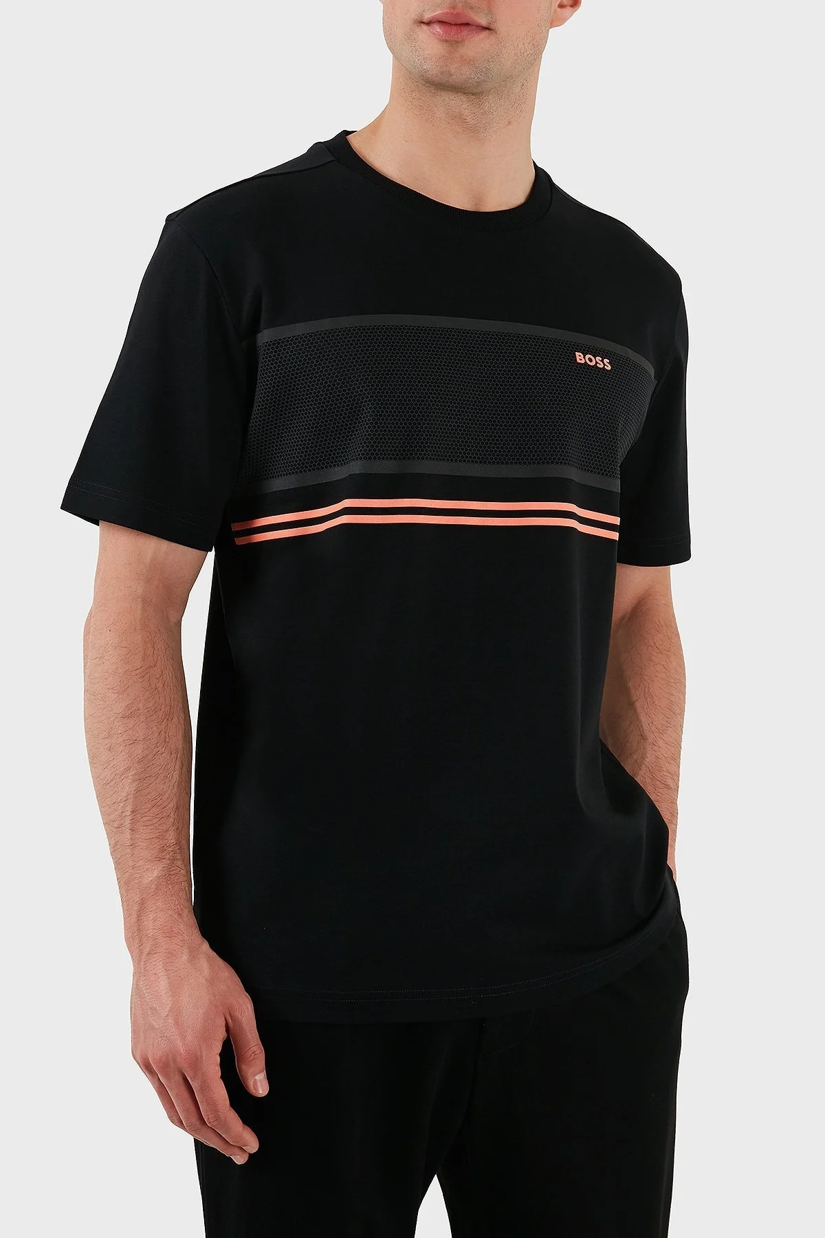 Boss Pamuklu Regular Fit Bisiklet Yaka Erkek T Shirt 50513021 001 SİYAH - 5