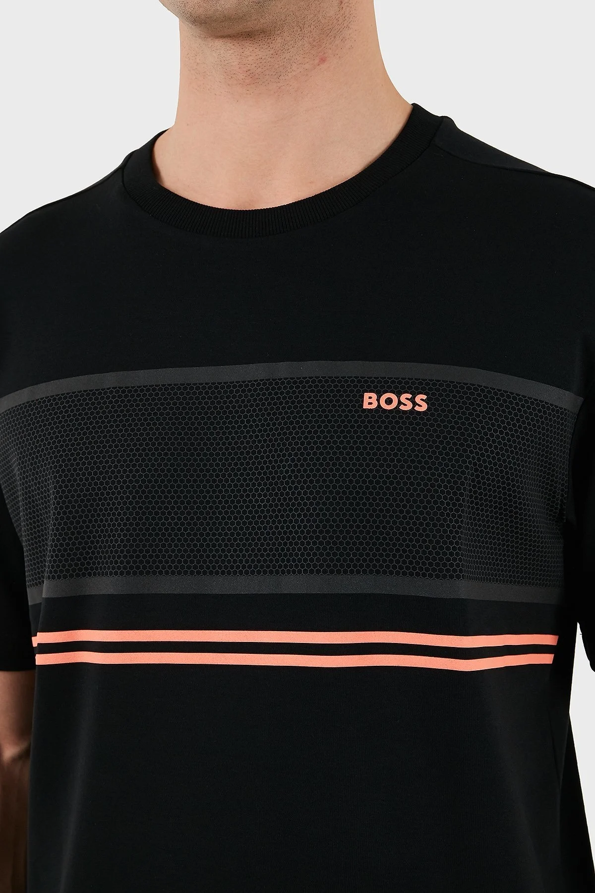Boss Pamuklu Regular Fit Bisiklet Yaka Erkek T Shirt 50513021 001 SİYAH - 6