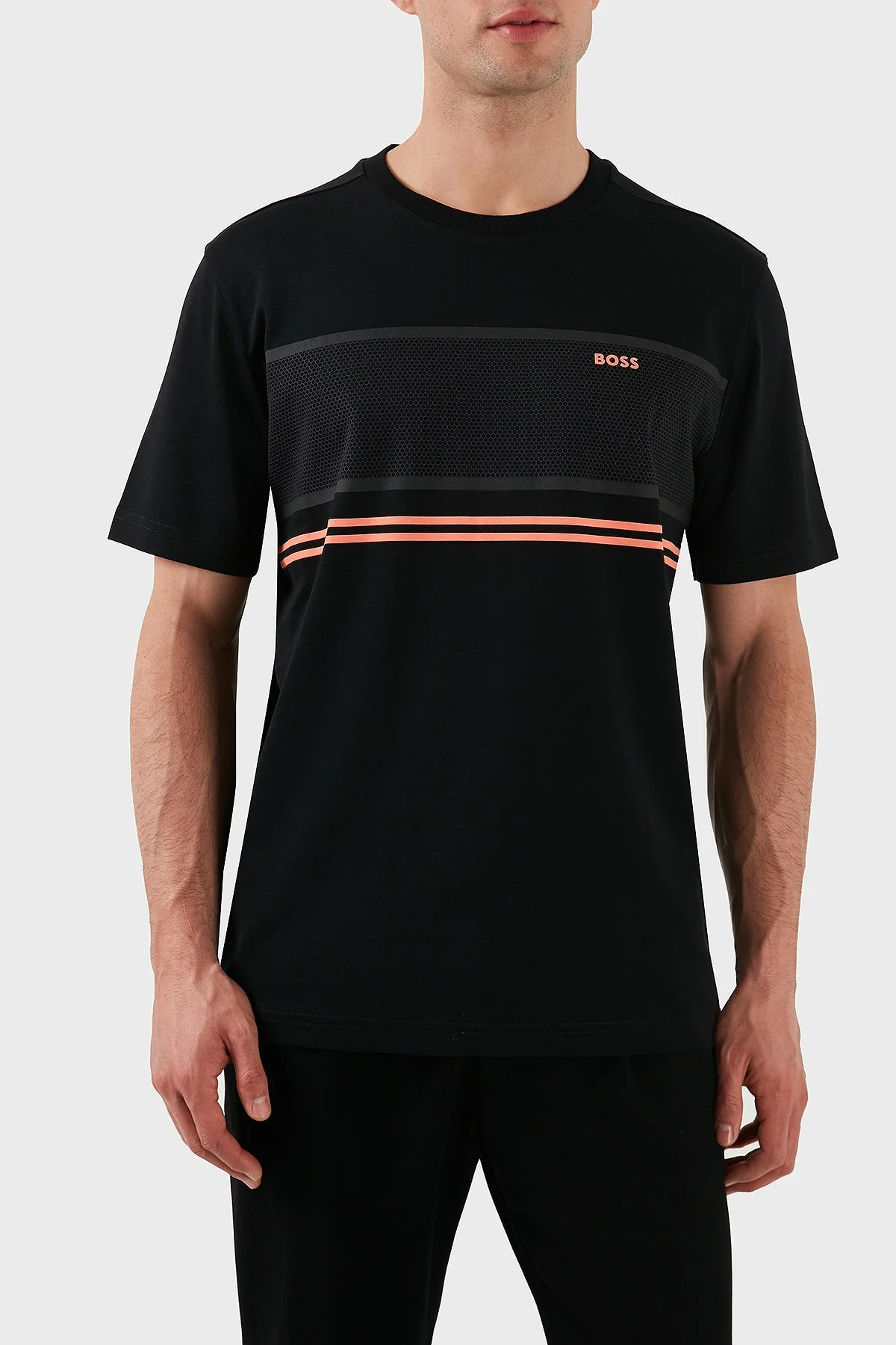Boss Pamuklu Regular Fit Bisiklet Yaka Erkek T Shirt 50513021 001 SİYAH - 1