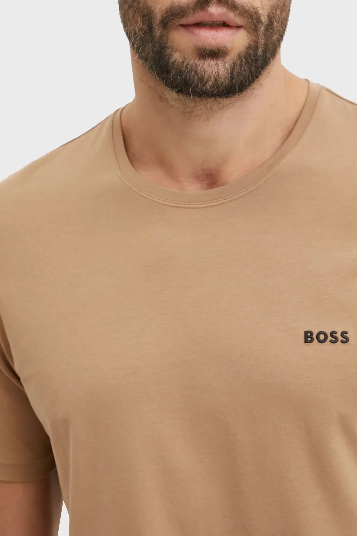Boss Pamuklu Regular Fit Bisiklet Yaka Erkek T Shirt 50515312 260 BEJ - 9