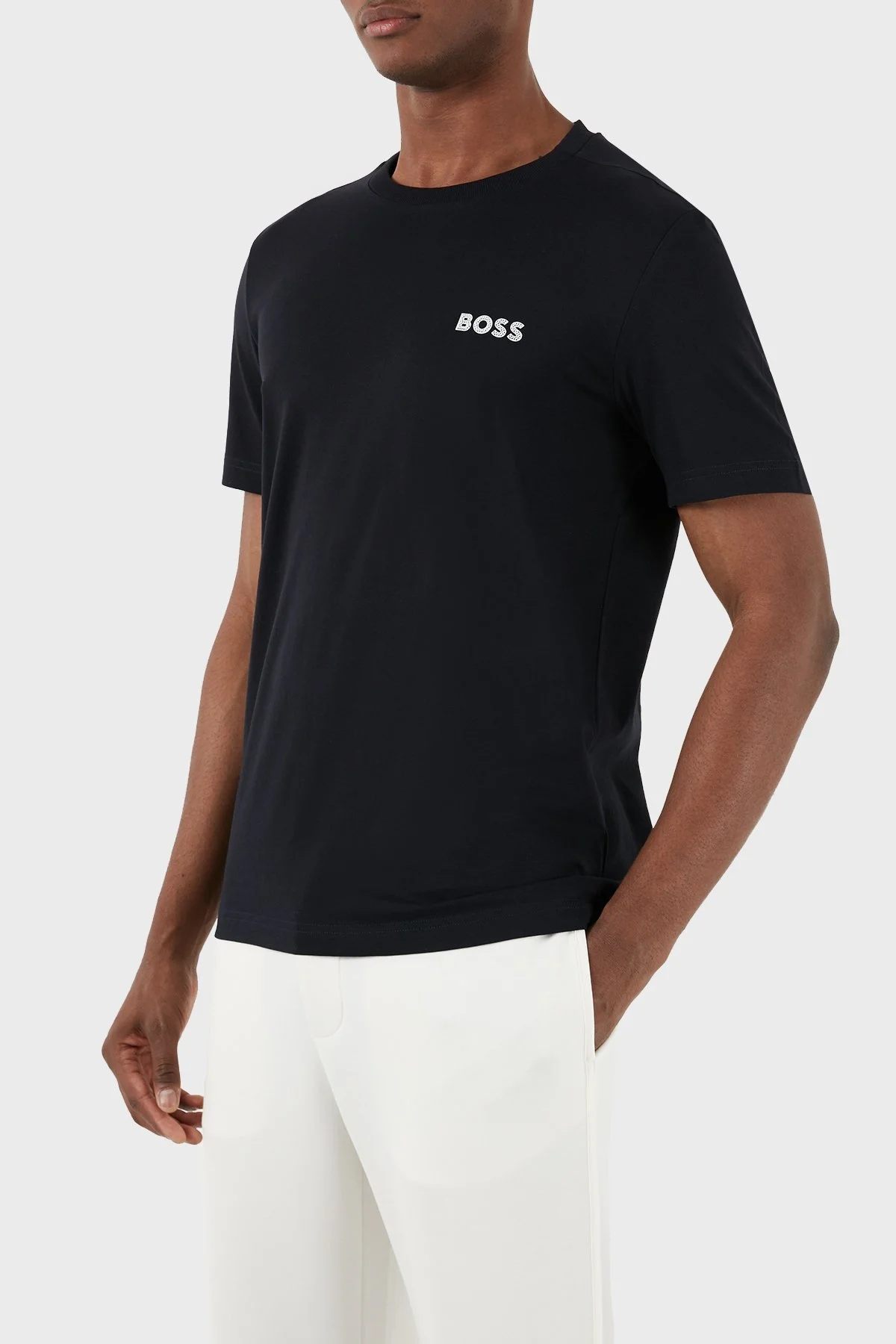 Boss Pamuklu Regular Fit Bisiklet Yaka Erkek T Shirt 50515620 402 LACİVERT - 3