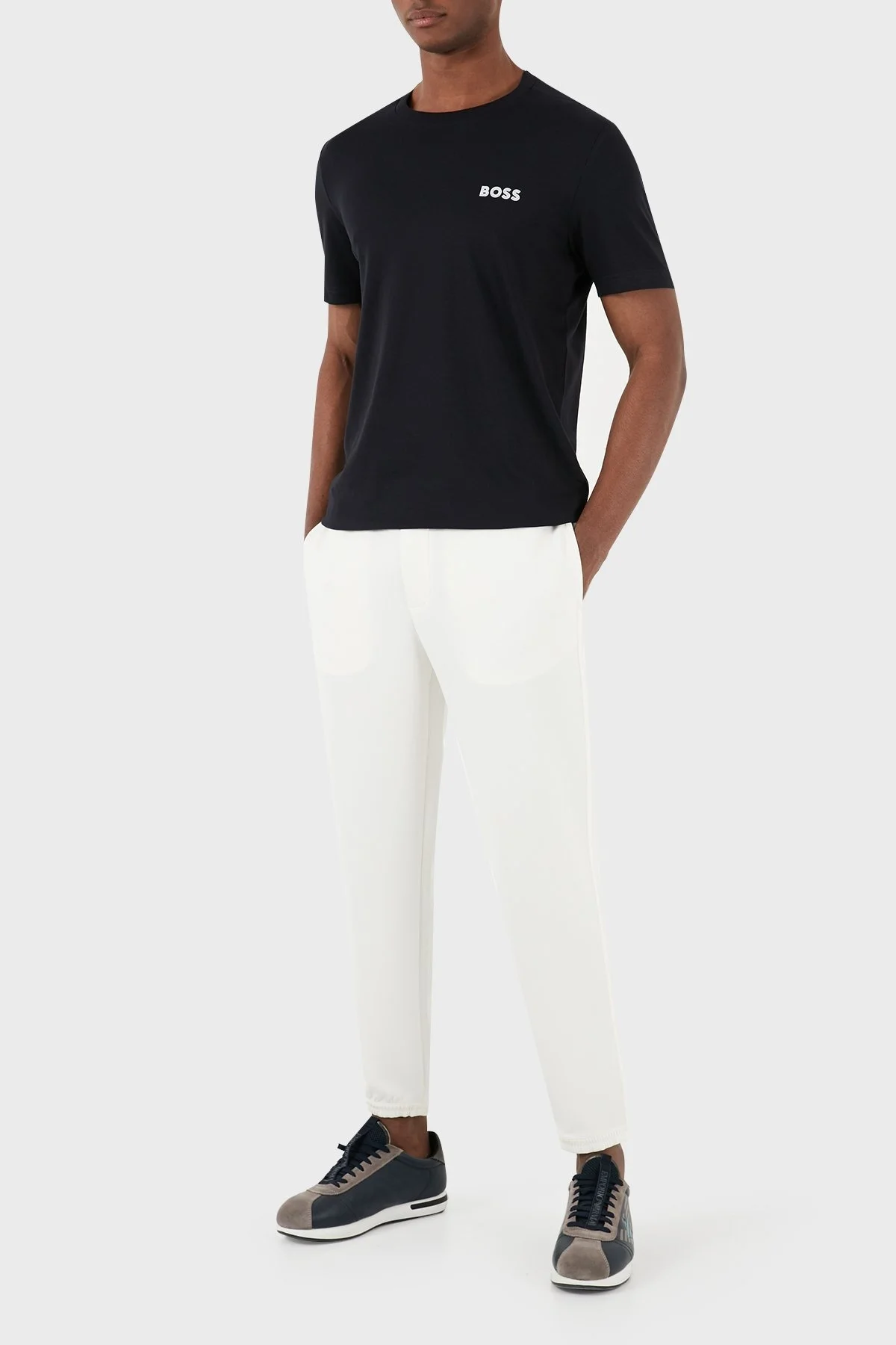 Boss Pamuklu Regular Fit Bisiklet Yaka Erkek T Shirt 50515620 402 LACİVERT - 4