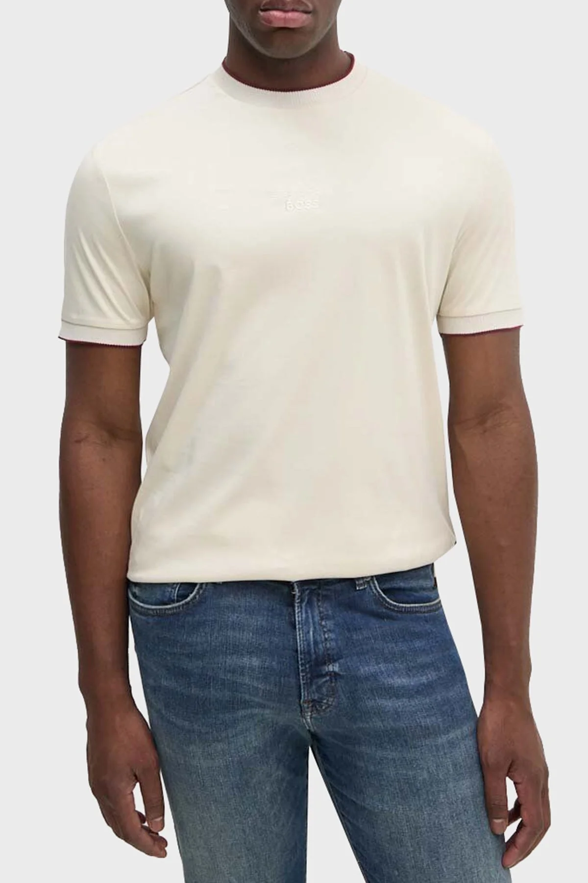 Boss Pamuklu Regular Fit Bisiklet Yaka Erkek T Shirt 50518631 131 KREM - 6