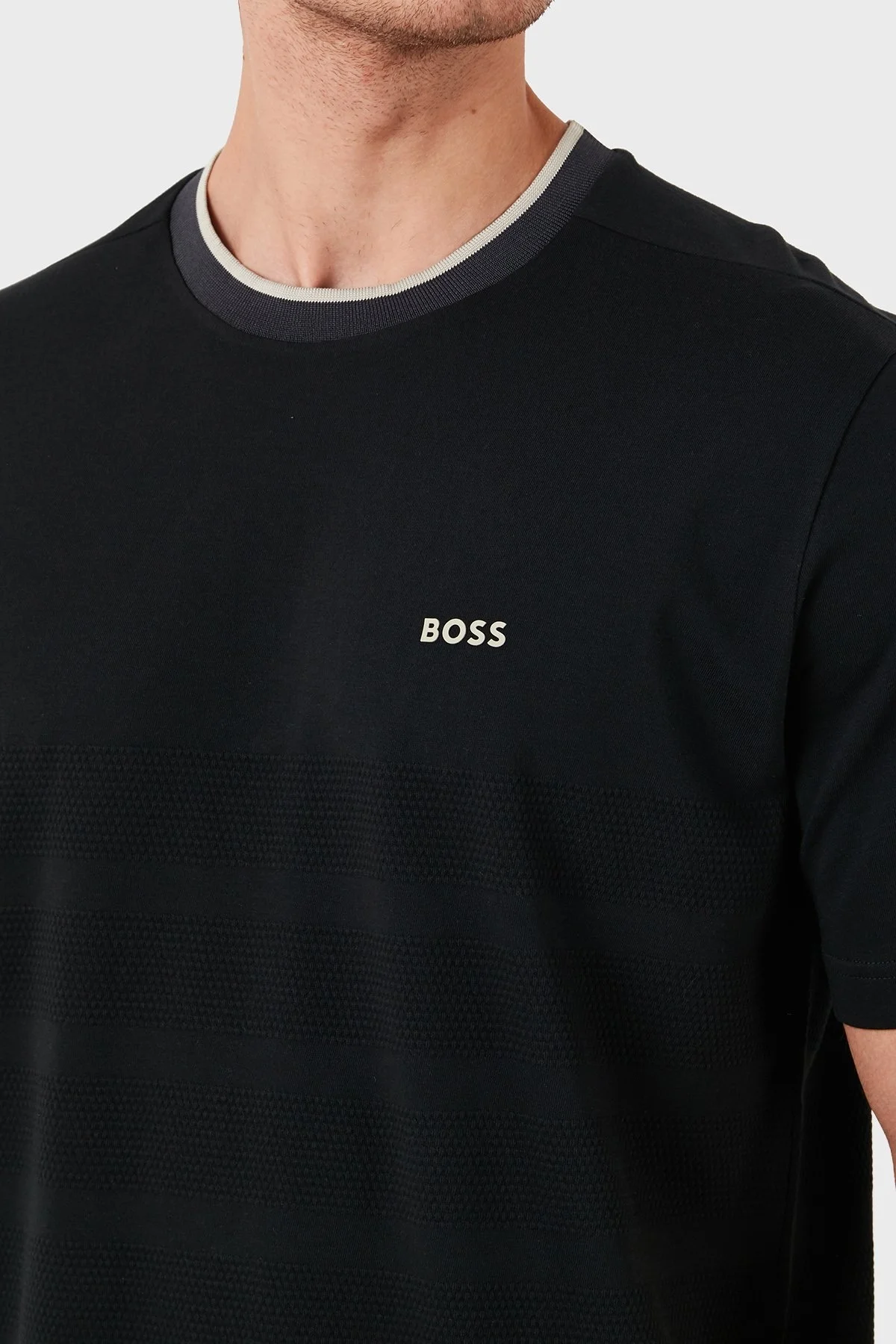 Boss Pamuklu Regular Fit Bisiklet Yaka Erkek T Shirt 50519366 001 SİYAH - 5