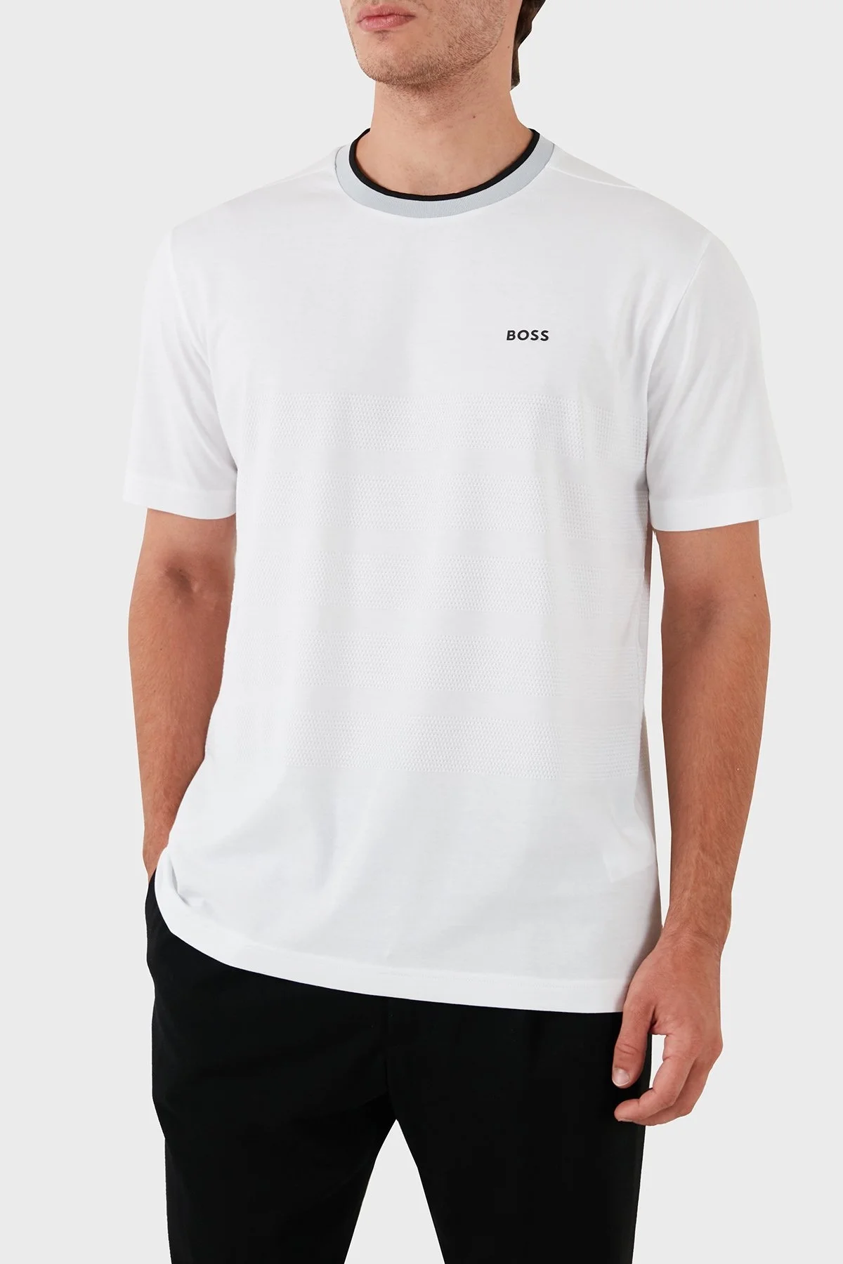 Boss Pamuklu Regular Fit Bisiklet Yaka Erkek T Shirt 50519366 100 BEYAZ - 9