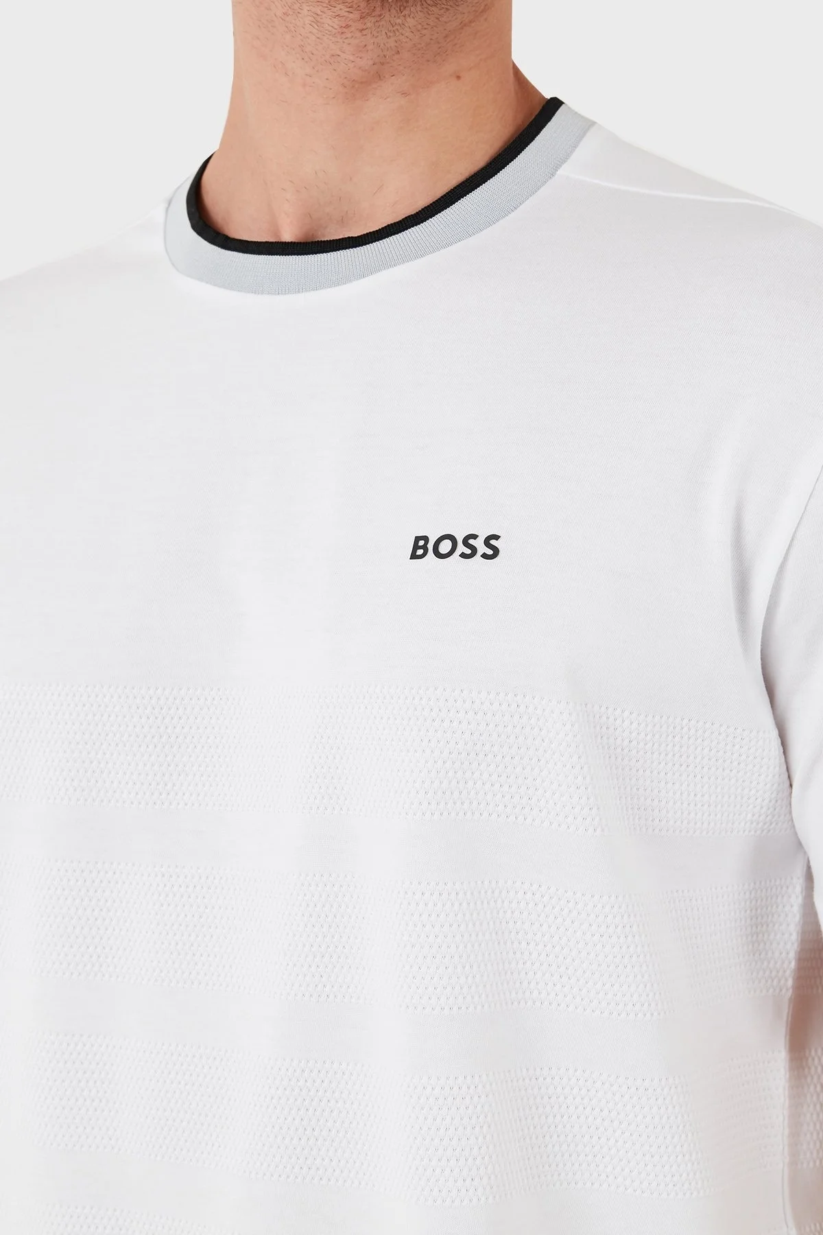 Boss Pamuklu Regular Fit Bisiklet Yaka Erkek T Shirt 50519366 100 BEYAZ - 10