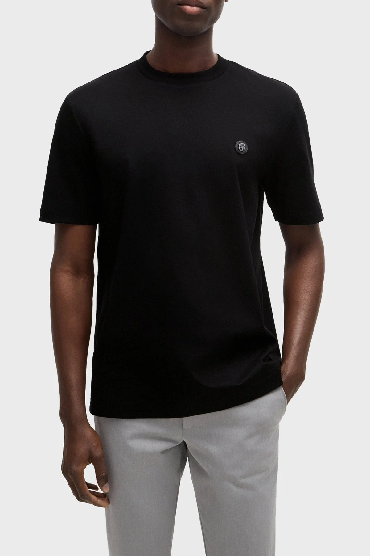 Boss Pamuklu Regular Fit Bisiklet Yaka Erkek T Shirt 50520298 001 SİYAH - 1