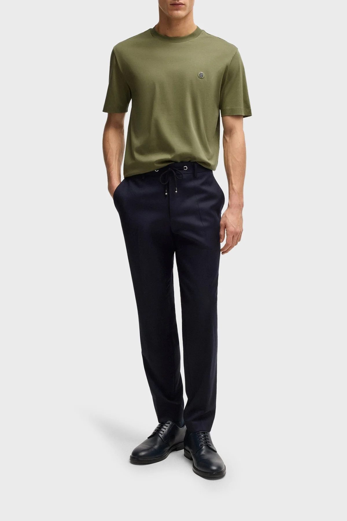 Boss Pamuklu Regular Fit Bisiklet Yaka Erkek T Shirt 50520298 311 HAKİ - 7