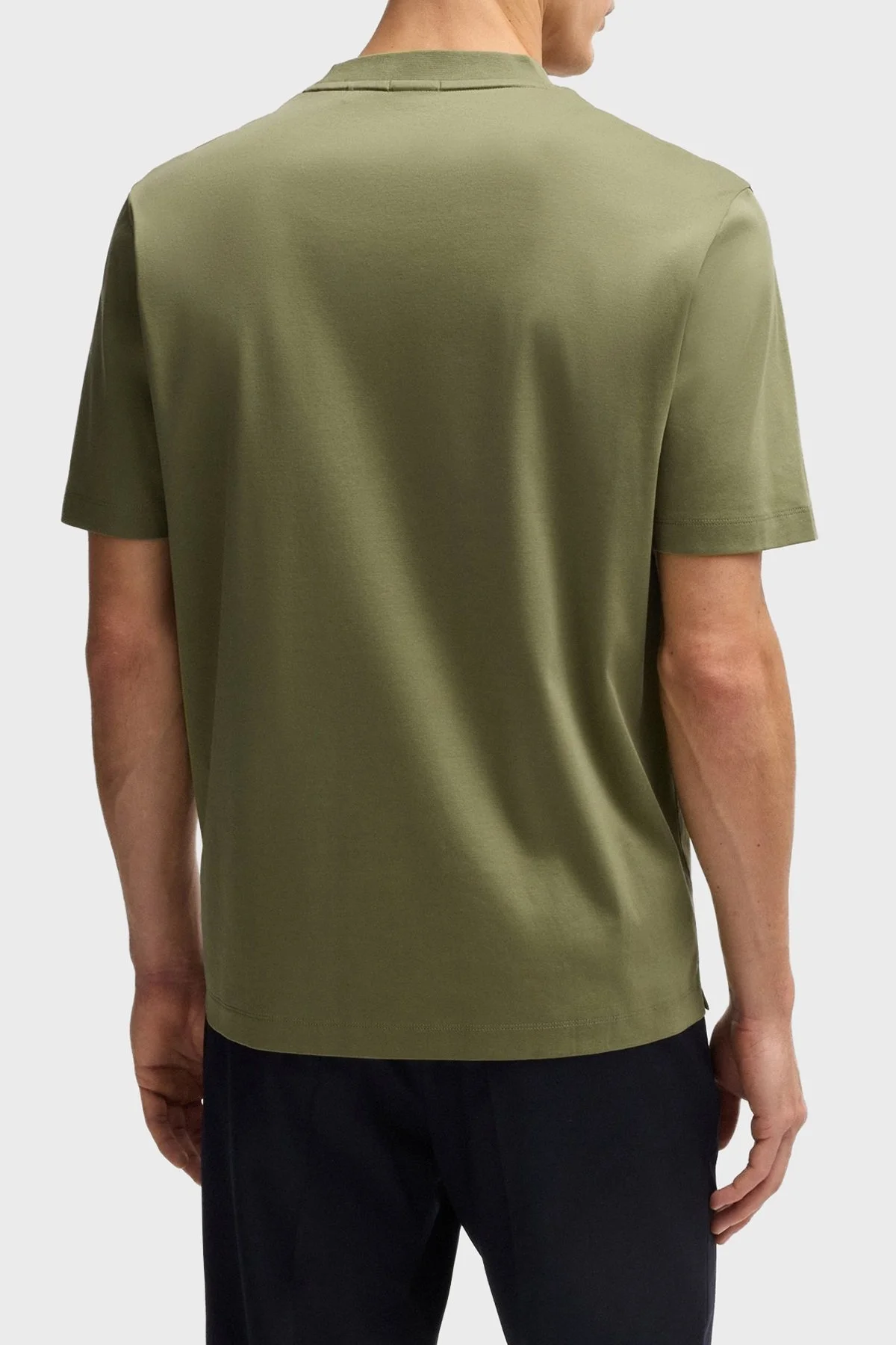 Boss Pamuklu Regular Fit Bisiklet Yaka Erkek T Shirt 50520298 311 HAKİ - 8