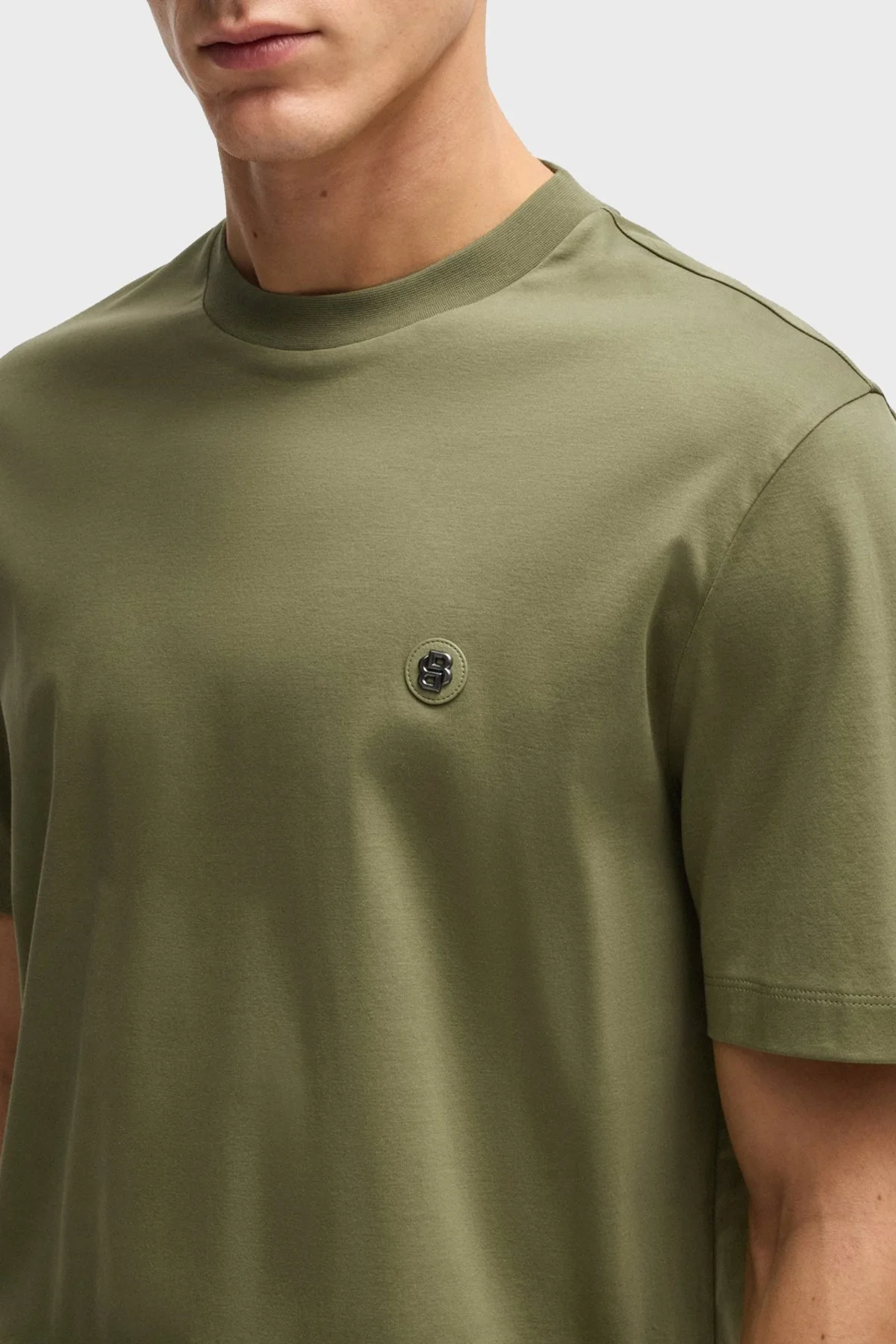 Boss Pamuklu Regular Fit Bisiklet Yaka Erkek T Shirt 50520298 311 HAKİ - 9