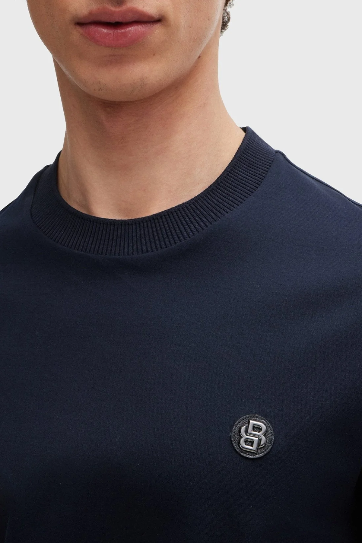 Boss Pamuklu Regular Fit Bisiklet Yaka Erkek T Shirt 50520298 404 LACİVERT - 4