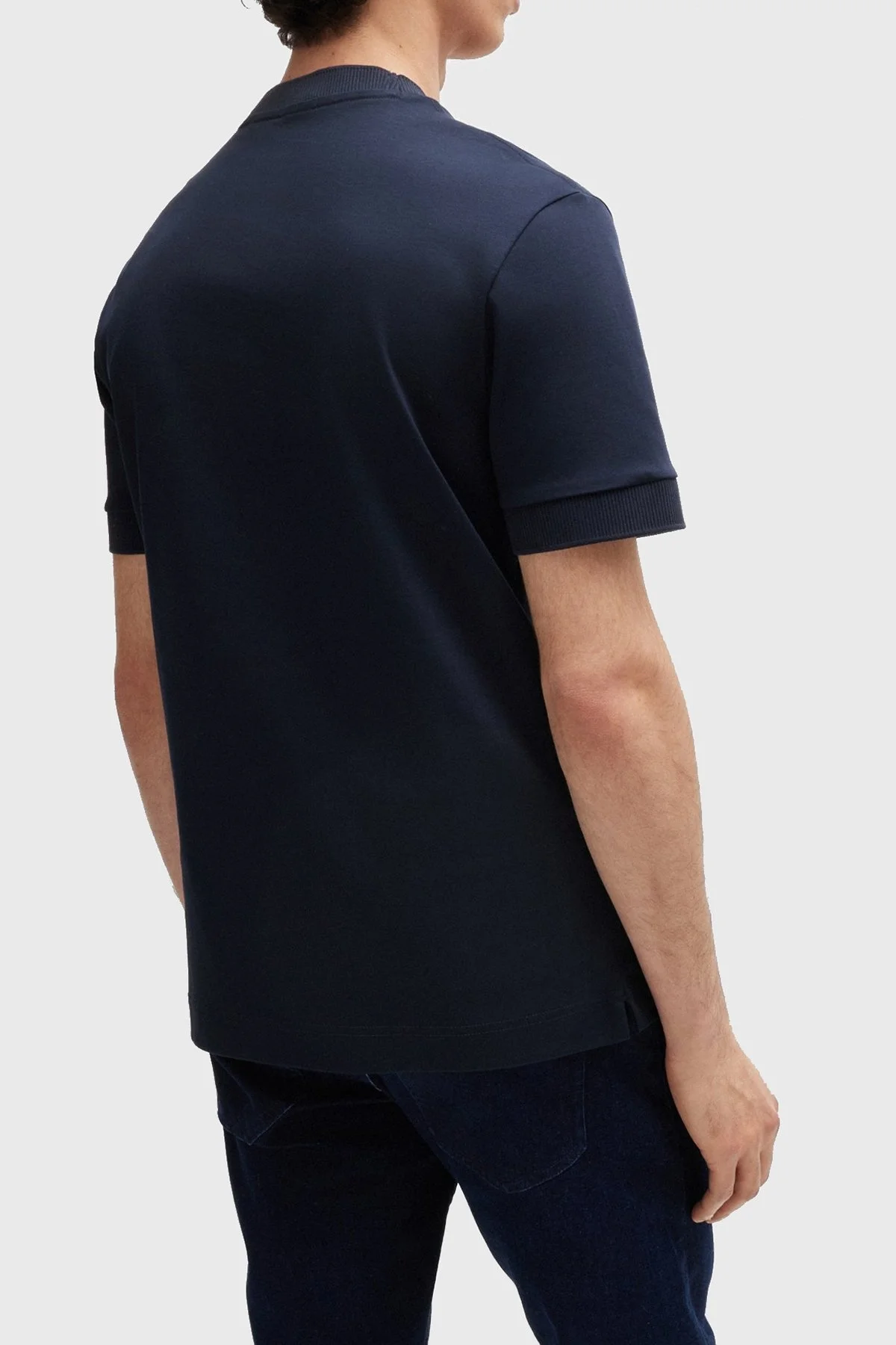 Boss Pamuklu Regular Fit Bisiklet Yaka Erkek T Shirt 50520298 404 LACİVERT - 7