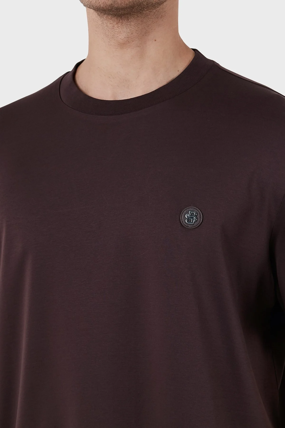 Boss Pamuklu Regular Fit Bisiklet Yaka Erkek T Shirt 50520298 642 BORDO - 5