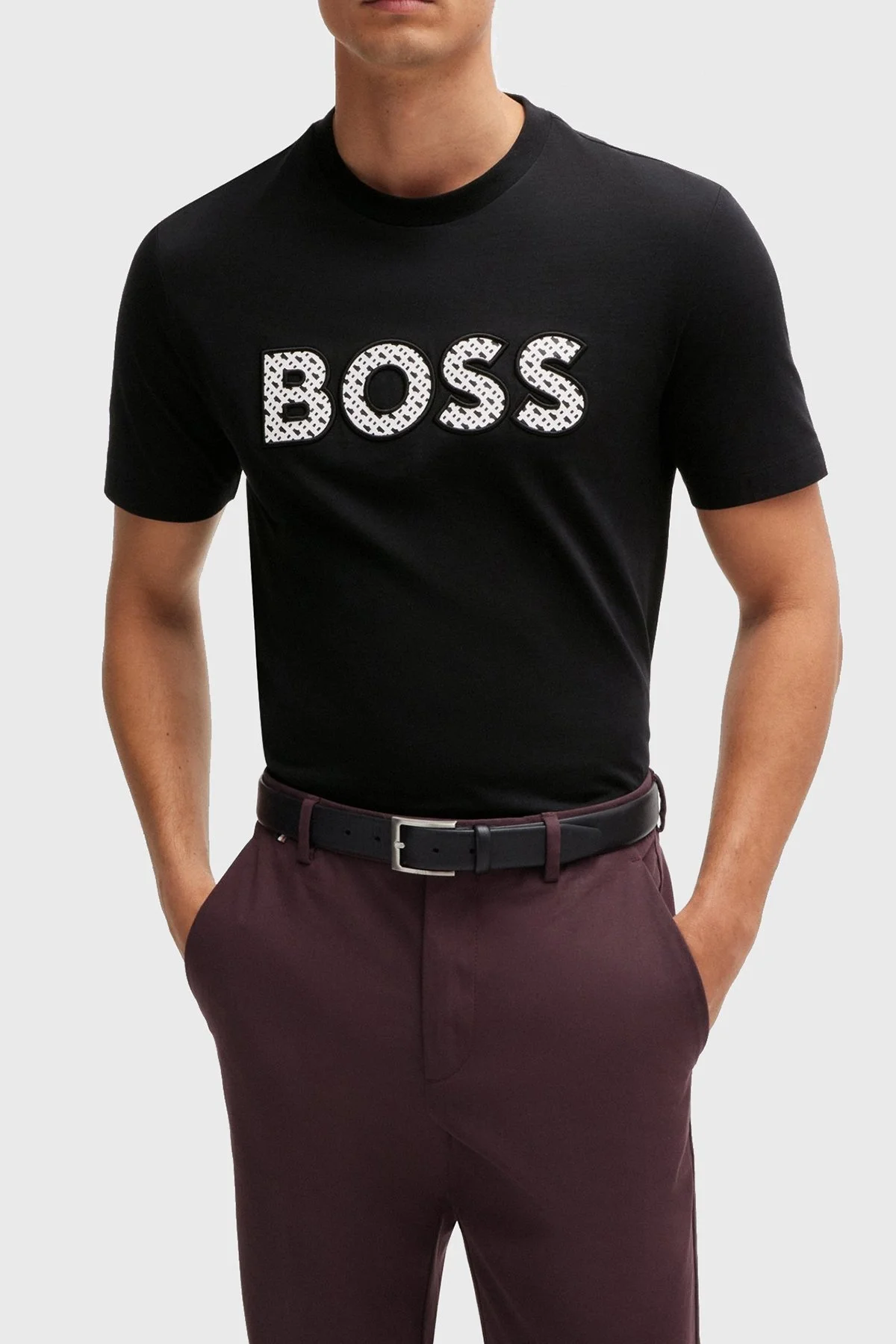 Boss Pamuklu Regular Fit Bisiklet Yaka Erkek T Shirt 50521520 002 SİYAH - 6