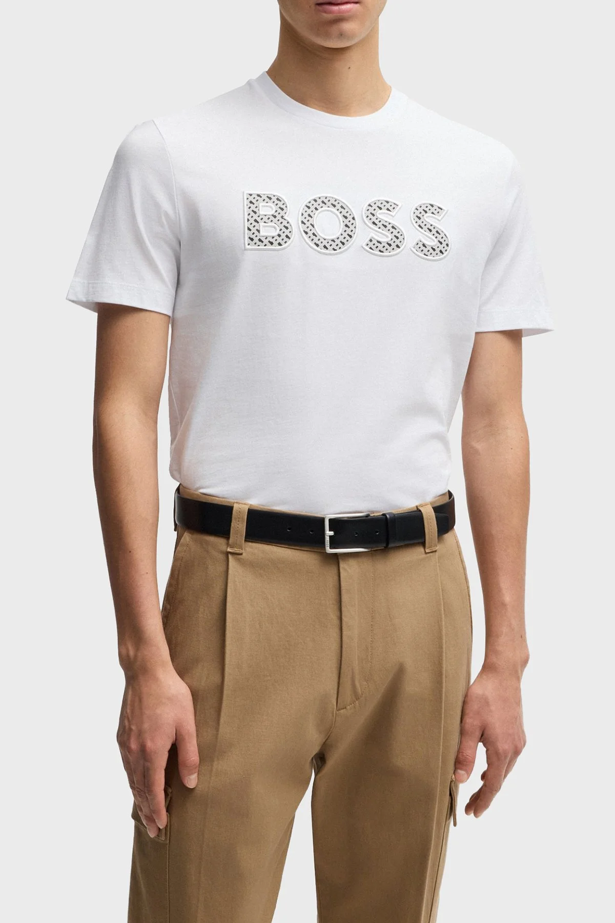 Boss Pamuklu Regular Fit Bisiklet Yaka Erkek T Shirt 50521520 101 BEYAZ - 1