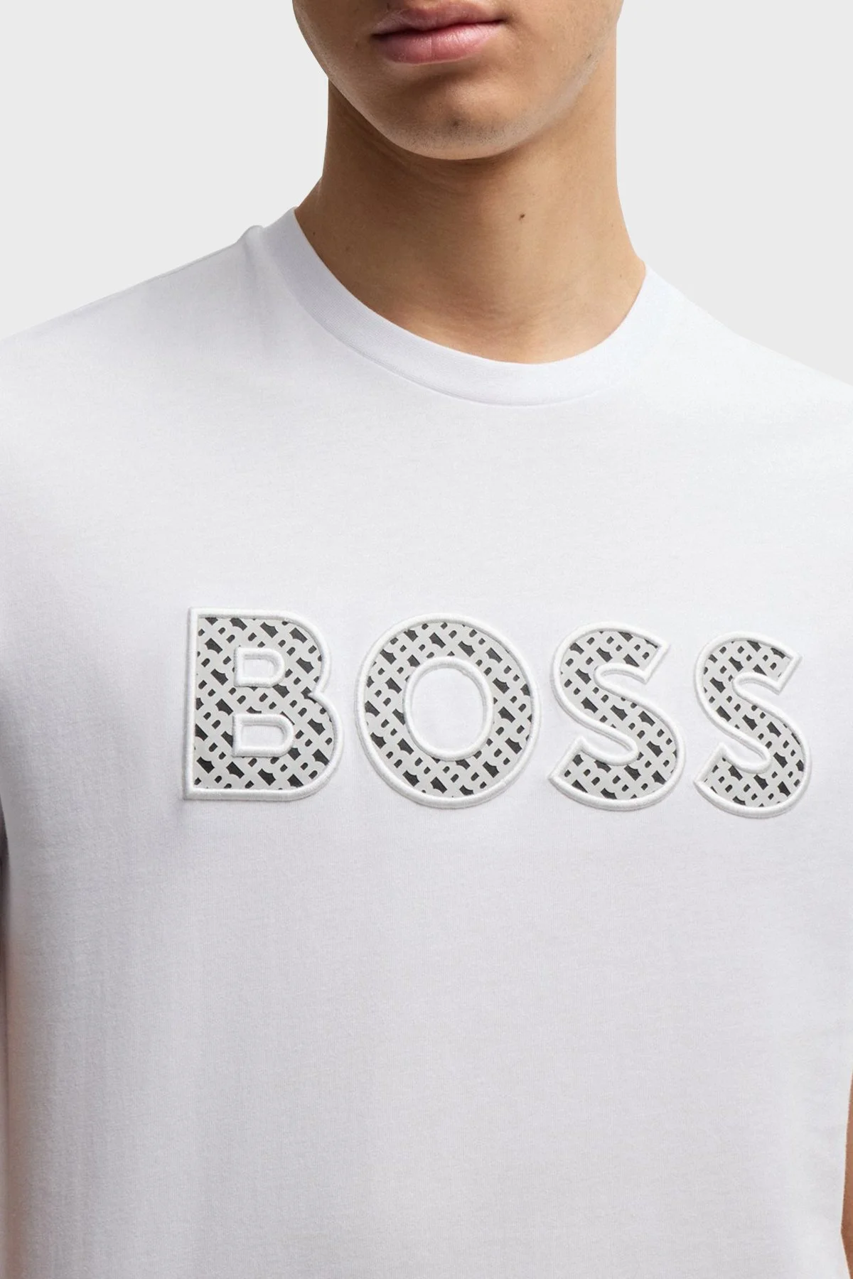 Boss Pamuklu Regular Fit Bisiklet Yaka Erkek T Shirt 50521520 101 BEYAZ - 4