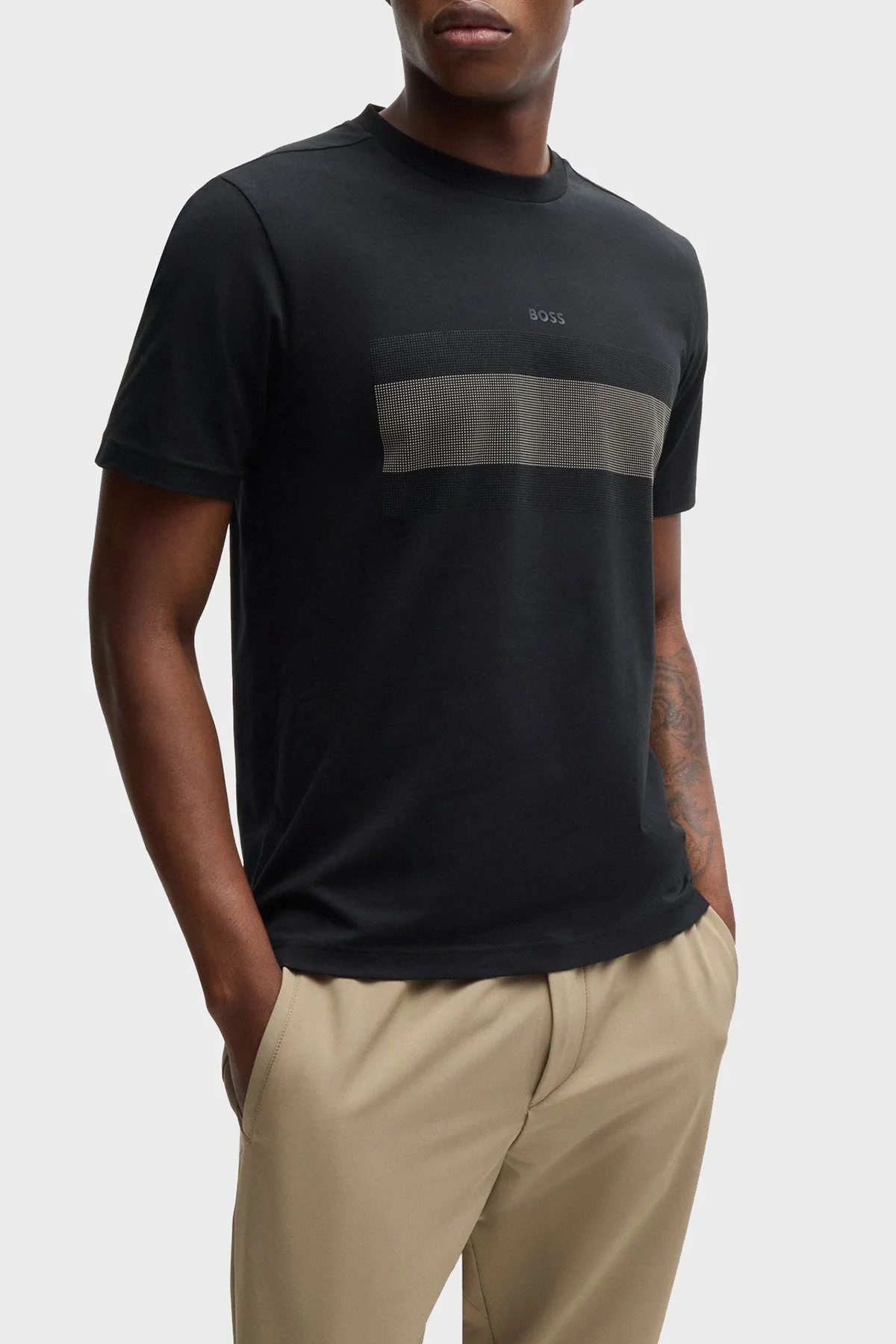 Boss Pamuklu Regular Fit Bisiklet Yaka Erkek T Shirt 50525224 001 SİYAH - 1