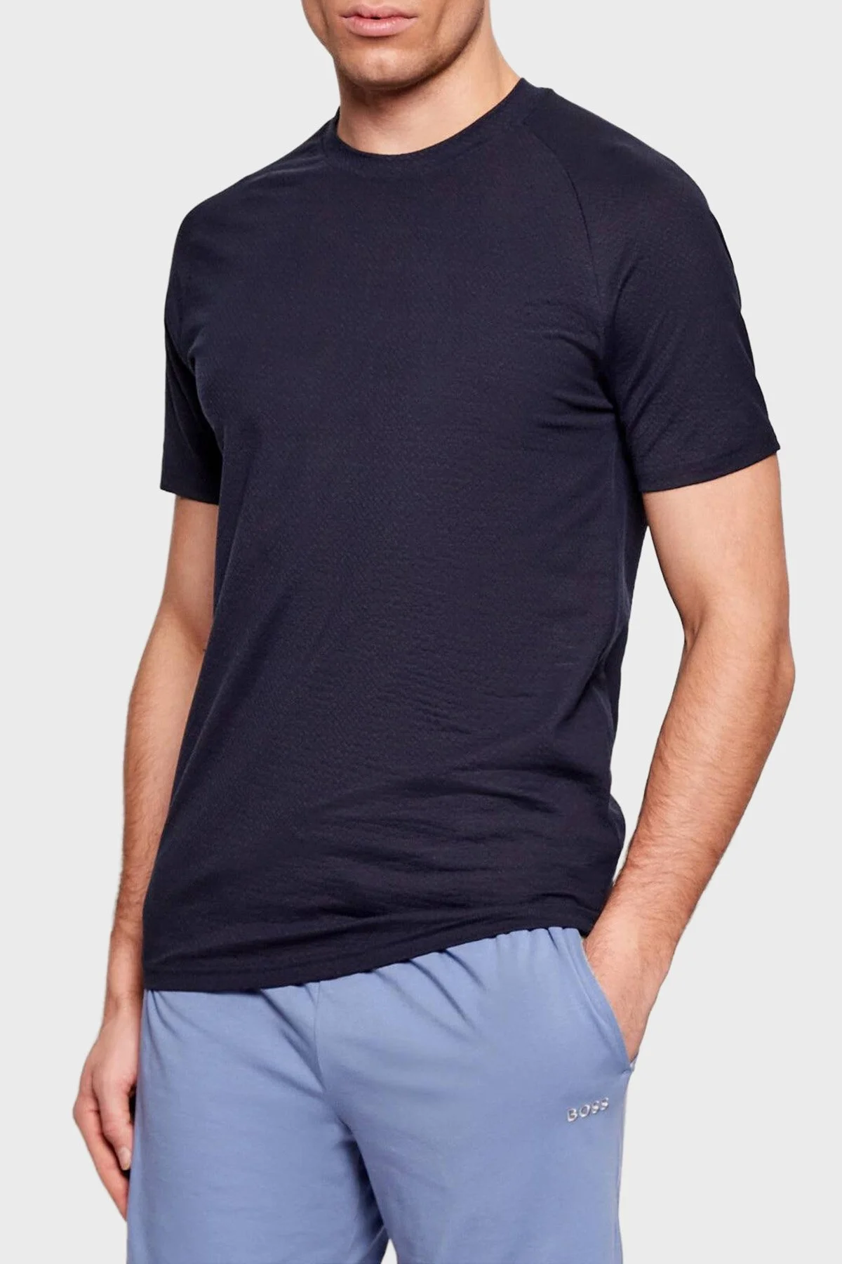 Boss Pamuklu Regular Fit Bisiklet Yaka Erkek T Shirt 50554179 405 LACİVERT - 1