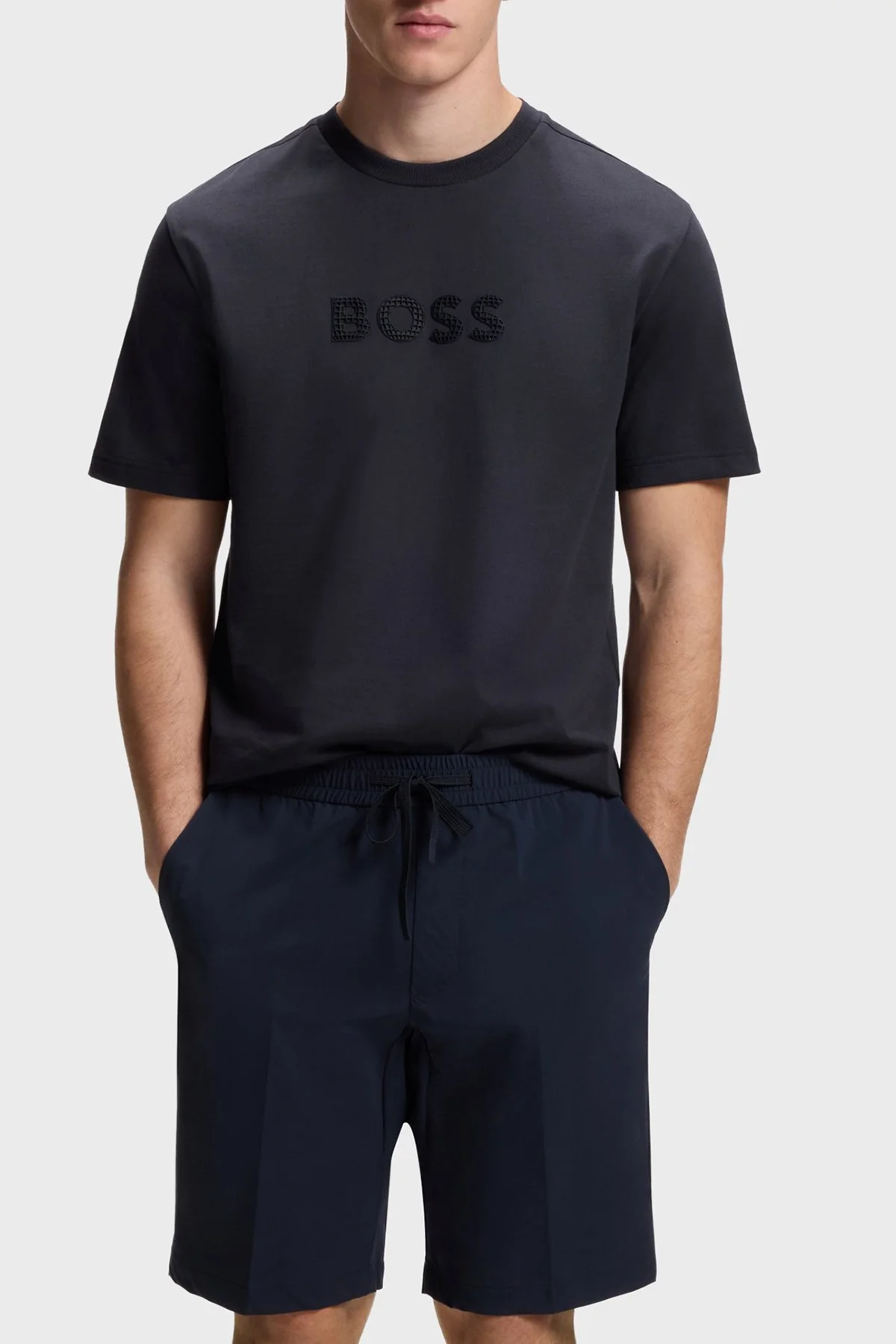Boss Pamuklu Regular Fit Bisiklet Yaka Erkek T Shirt 50559361 402 LACİVERT - 1