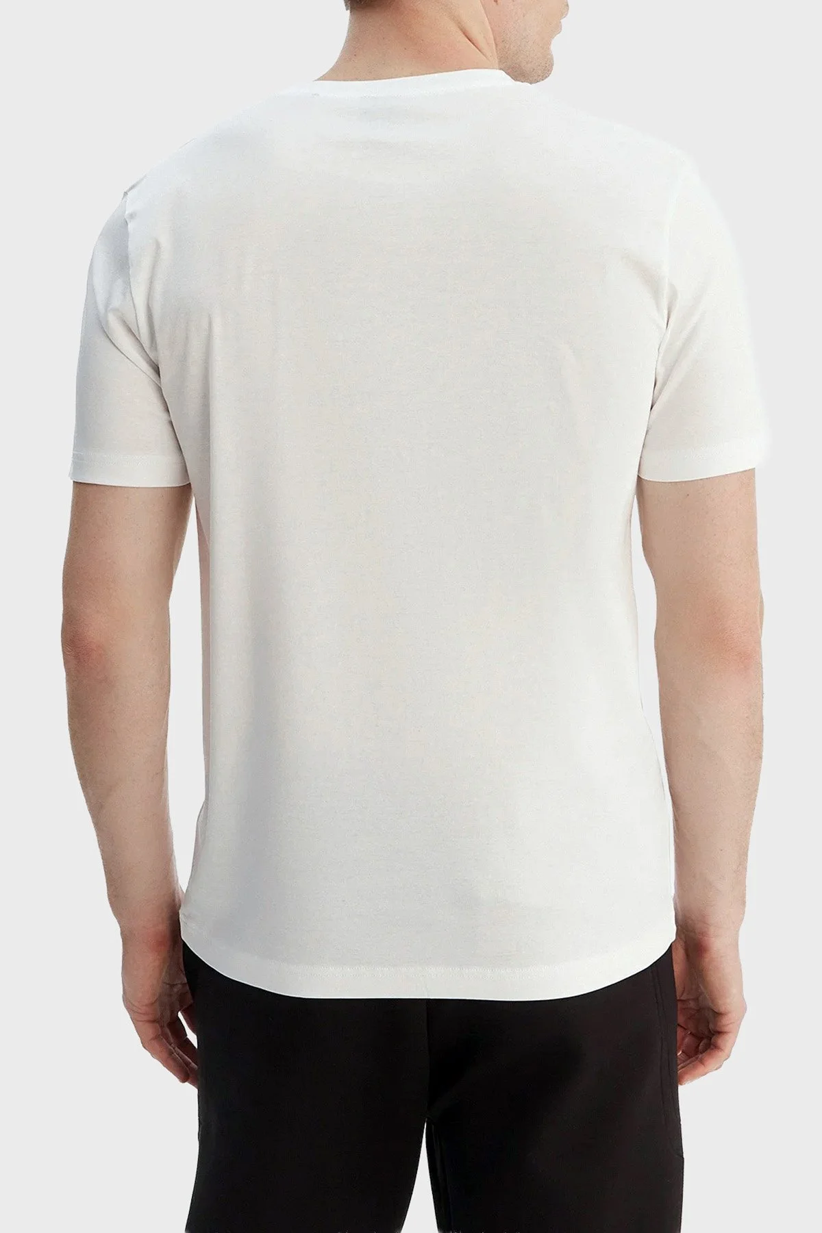 Boss Pamuklu Regular Fit Bisiklet Yaka Erkek T Shirt 50562696 100 BEYAZ - 3