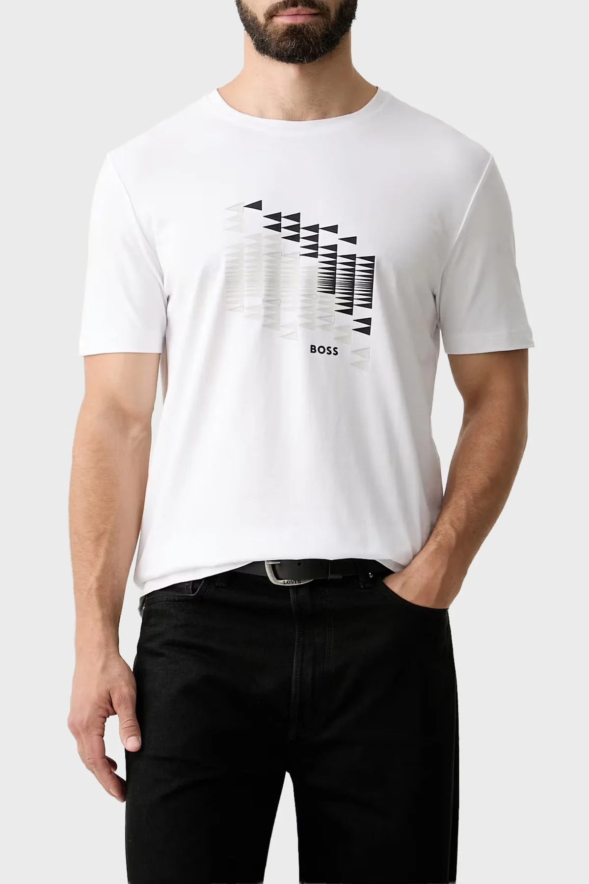 Boss Pamuklu Regular Fit Bisiklet Yaka Erkek T Shirt 50566853 100 Beyaz - 1