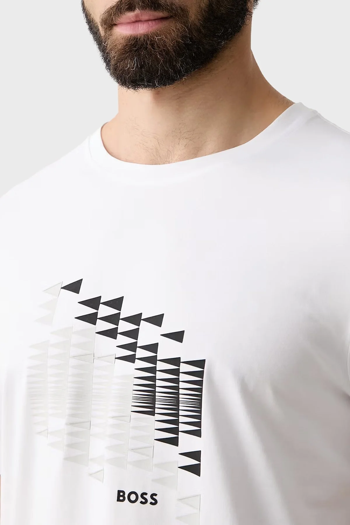 Boss Pamuklu Regular Fit Bisiklet Yaka Erkek T Shirt 50566853 100 Beyaz - 4