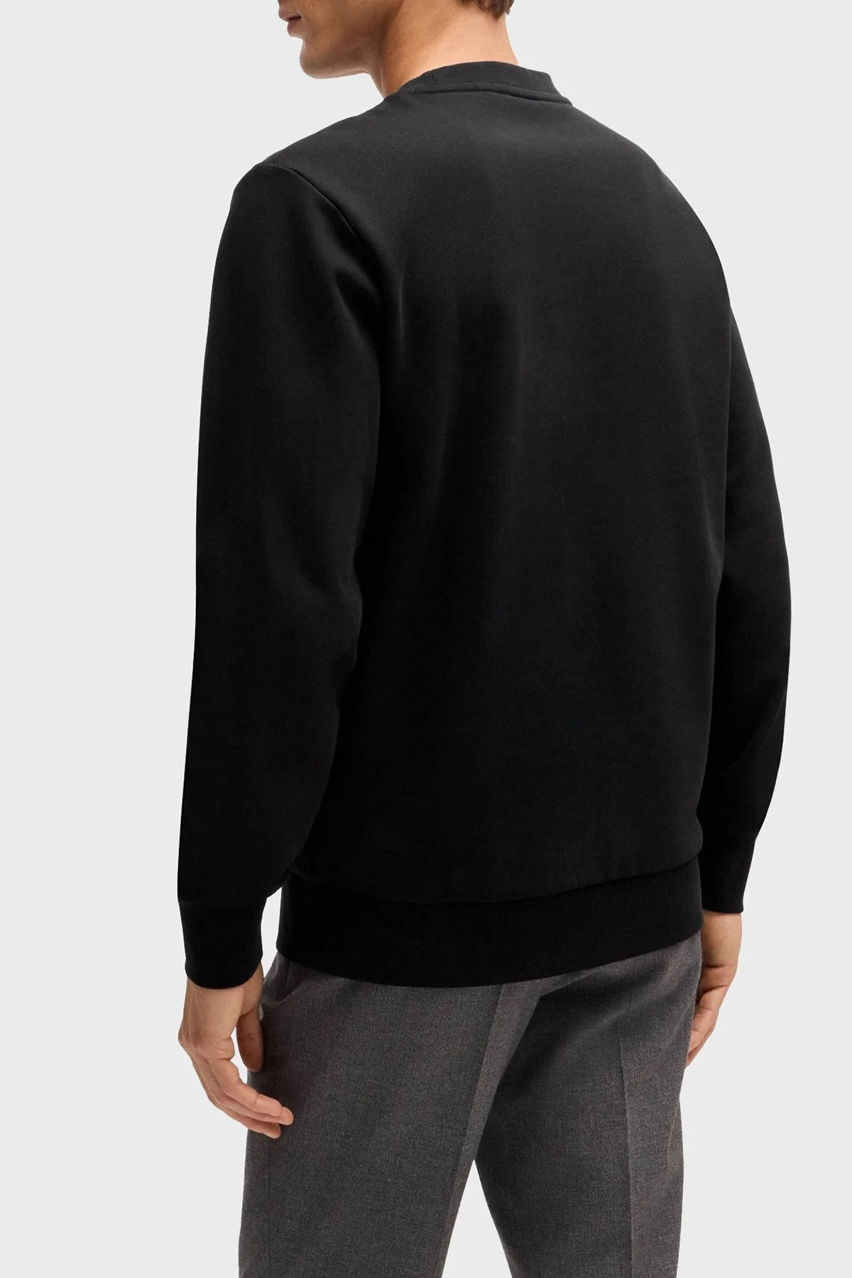 Boss Pamuklu Regular Fit Bisiklet Yaka Logolu Erkek Sweat 50524360 001 SİYAH - 3