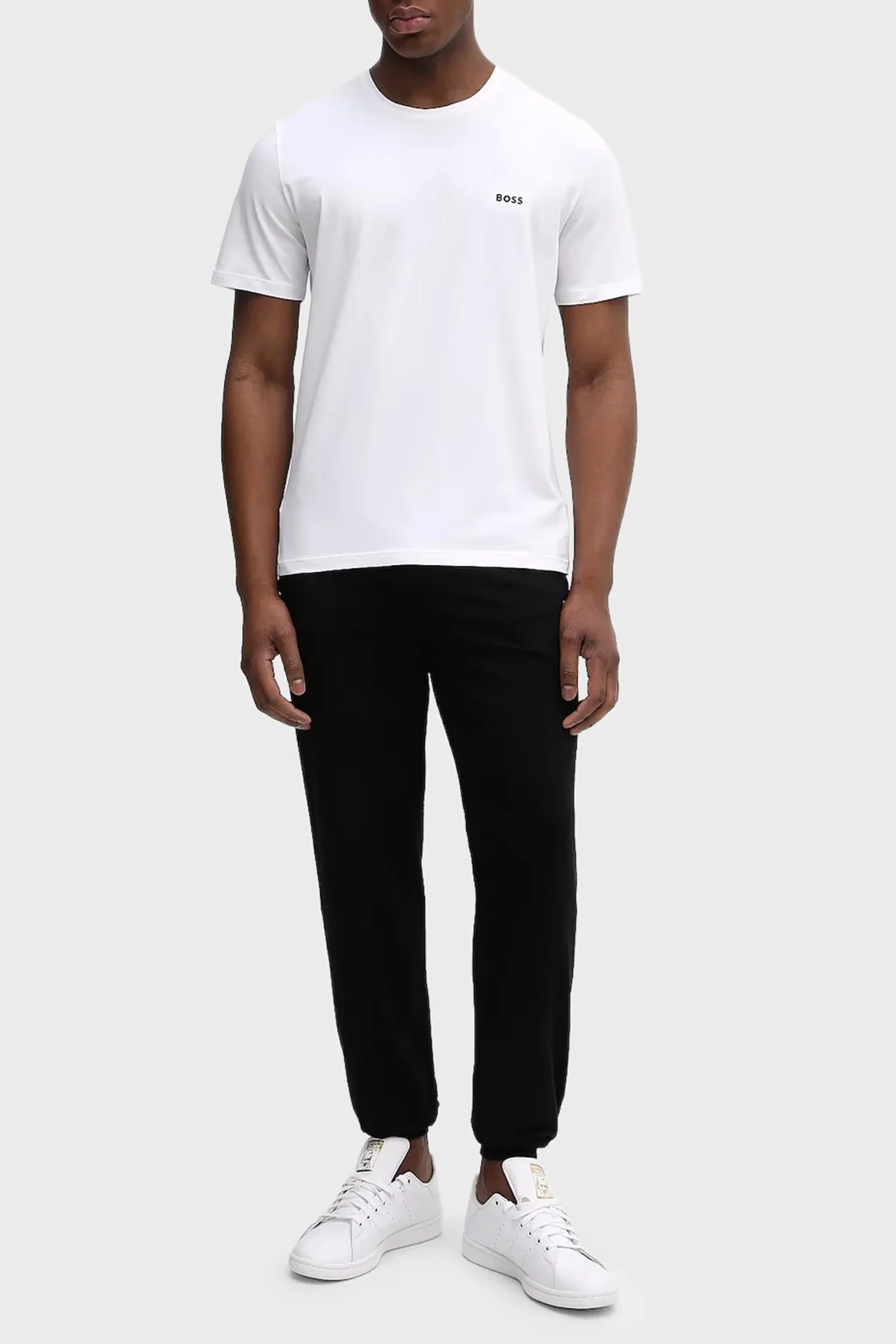 Boss Pamuklu Regular Fit Bisiklet Yaka Logolu Erkek T Shirt 50515312 100 BEYAZ - 2