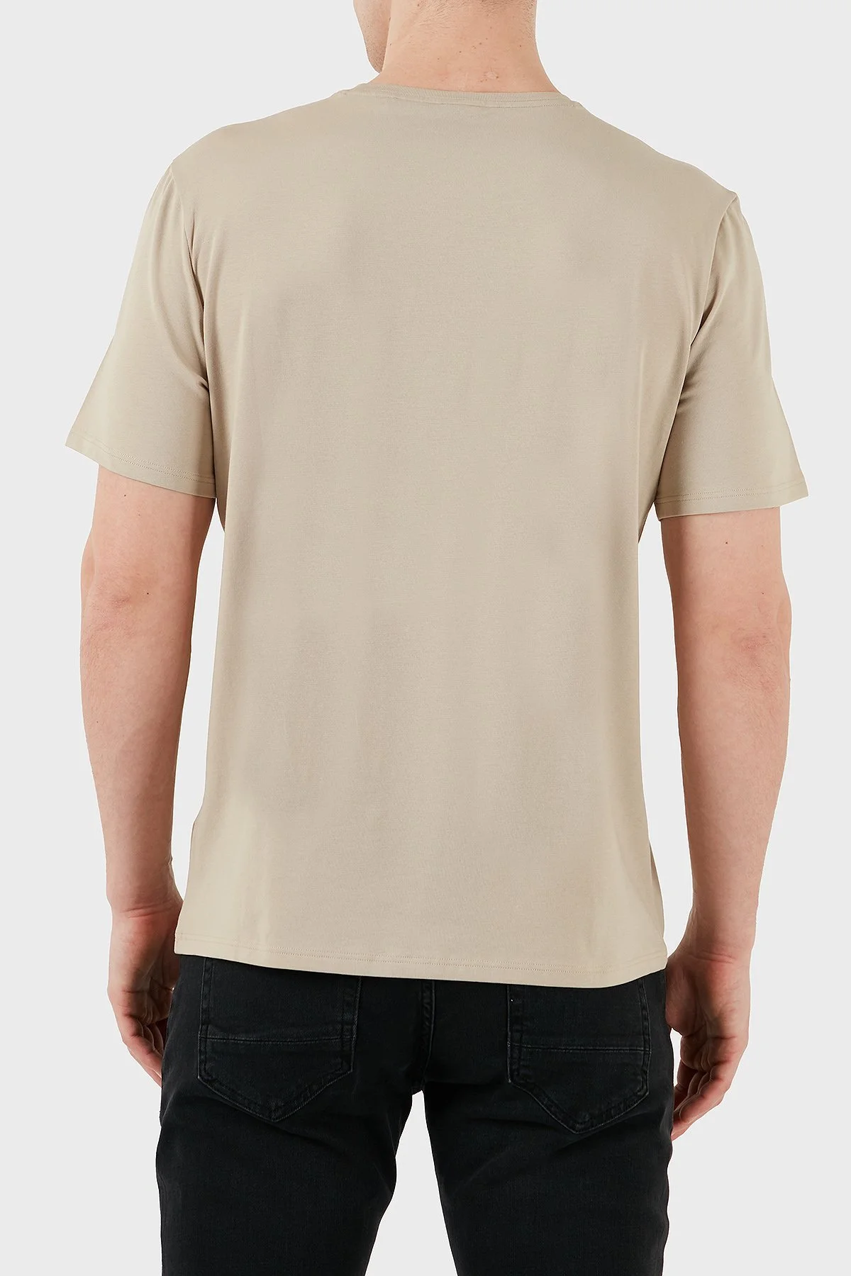 Boss Pamuklu Regular Fit Bisiklet Yaka Logolu Erkek T Shirt 50515395 276 BEJ - 3
