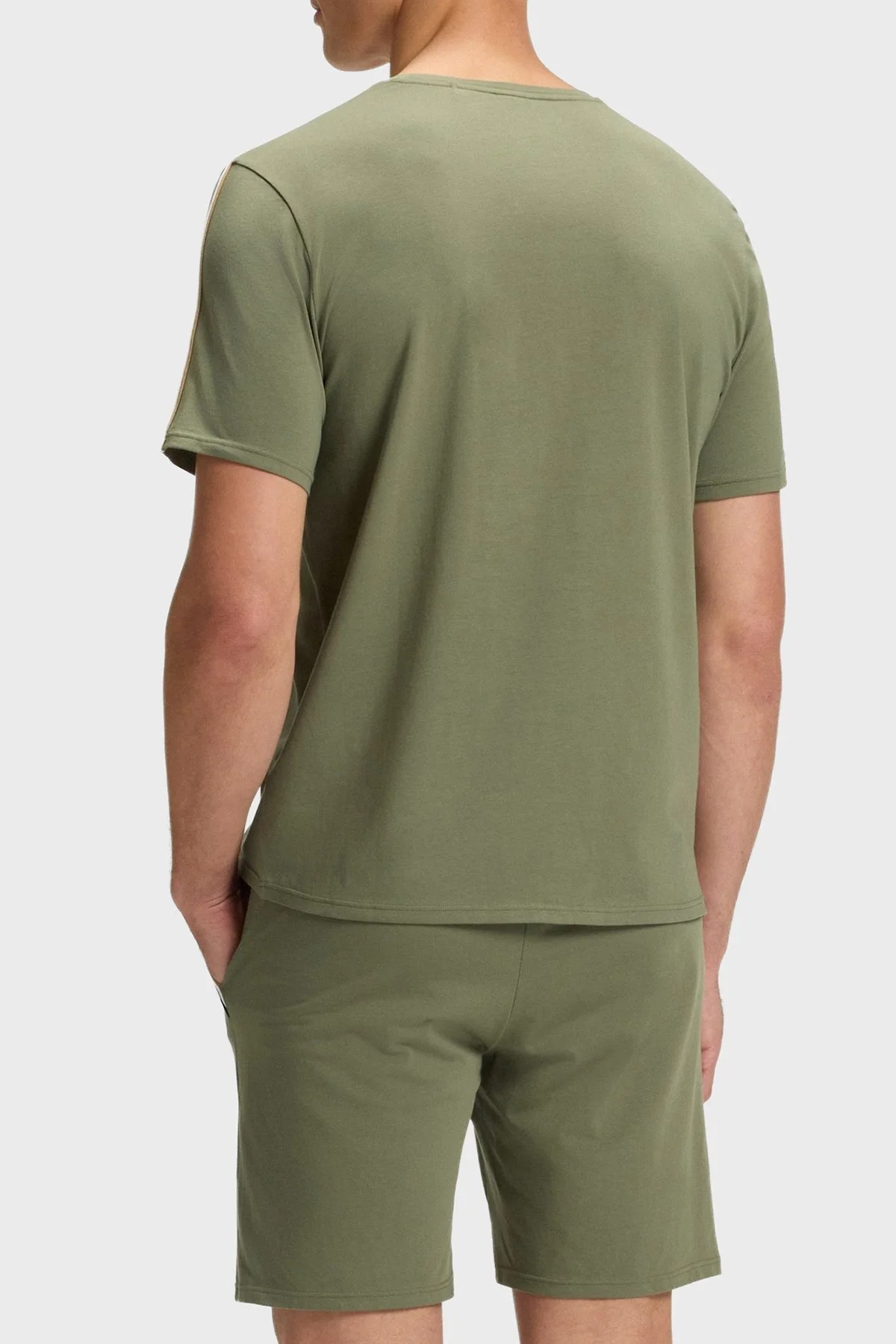 Boss Pamuklu Regular Fit Bisiklet Yaka Logolu Erkek T Shirt 50545930 349 HAKİ - 3