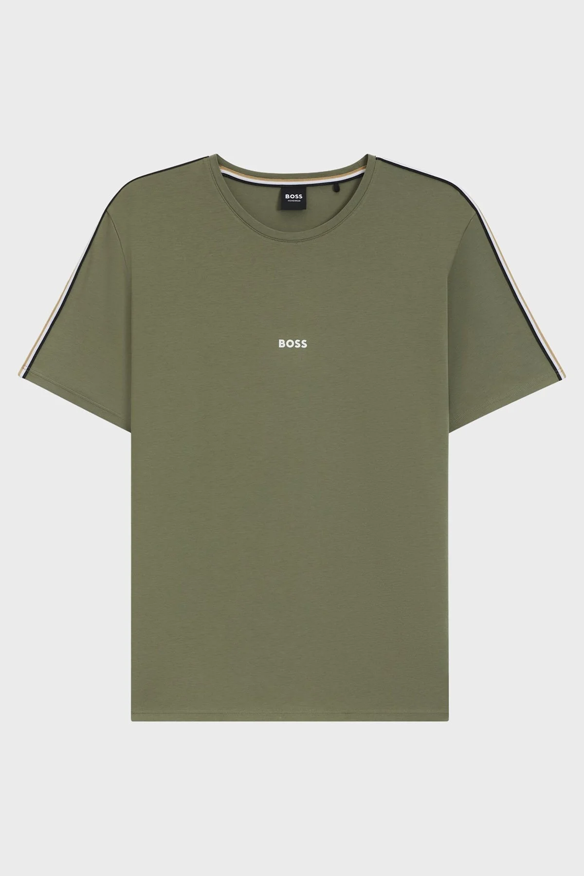 Boss Pamuklu Regular Fit Bisiklet Yaka Logolu Erkek T Shirt 50545930 349 HAKİ - 5