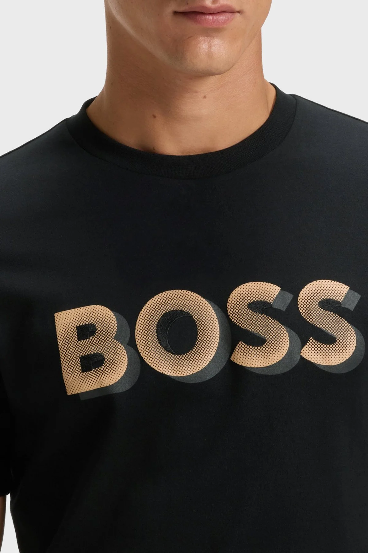 Boss Pamuklu Regular Fit Bisiklet Yaka Logolu Erkek T Shirt 50551902 001 SİYAH - 4