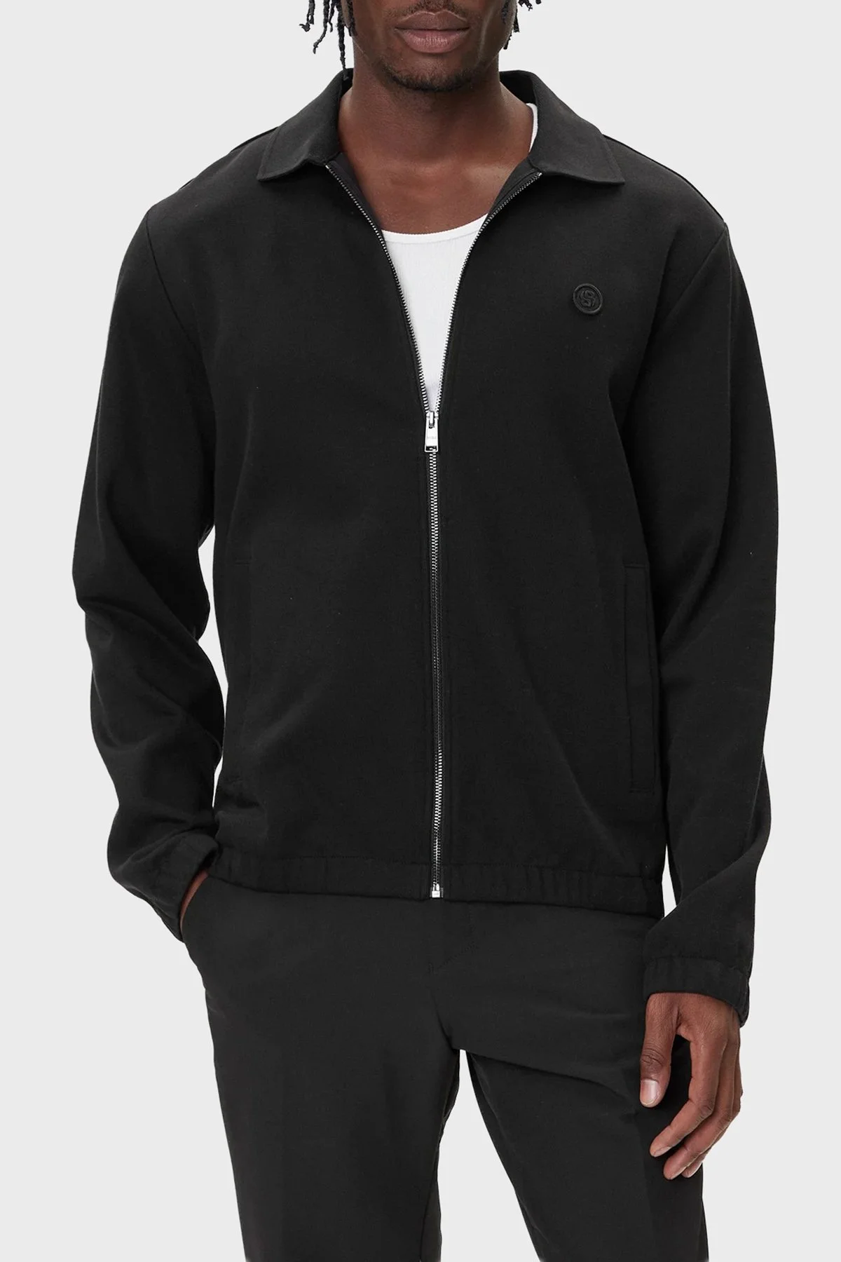 Boss Pamuklu Regular Fit Ceket Yaka Logolu Fermuarlı Erkek Sweat 50556971 002 SİYAH - 1