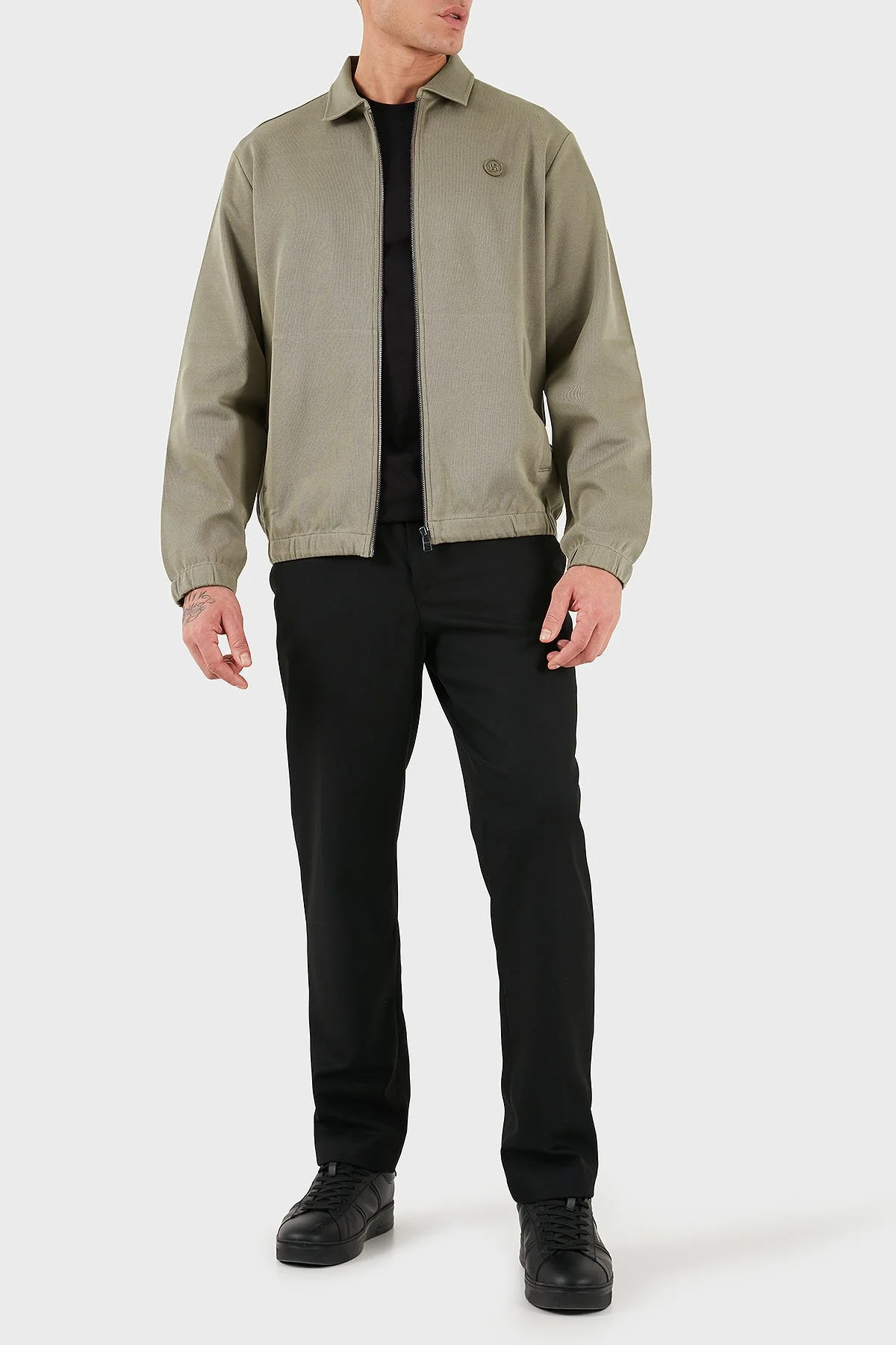 Boss Pamuklu Regular Fit Ceket Yaka Logolu Fermuarlı Erkek Sweat 50556971 245 HAKİ - 2