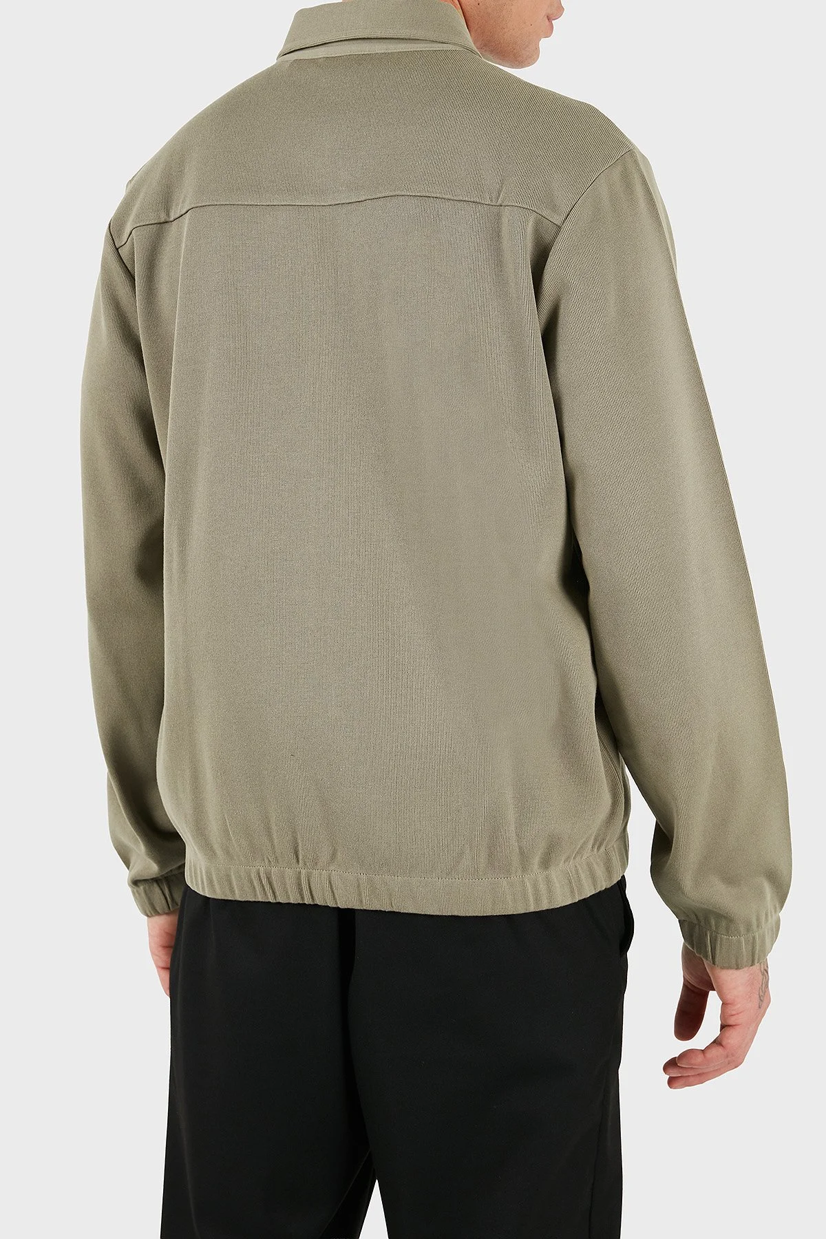 Boss Pamuklu Regular Fit Ceket Yaka Logolu Fermuarlı Erkek Sweat 50556971 245 HAKİ - 3