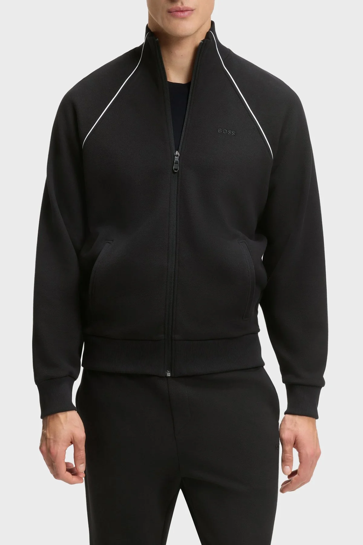 Boss Pamuklu Regular Fit Çizgi Detaylı Erkek Eşofman Takımı 50555906 001 SİYAH - 1