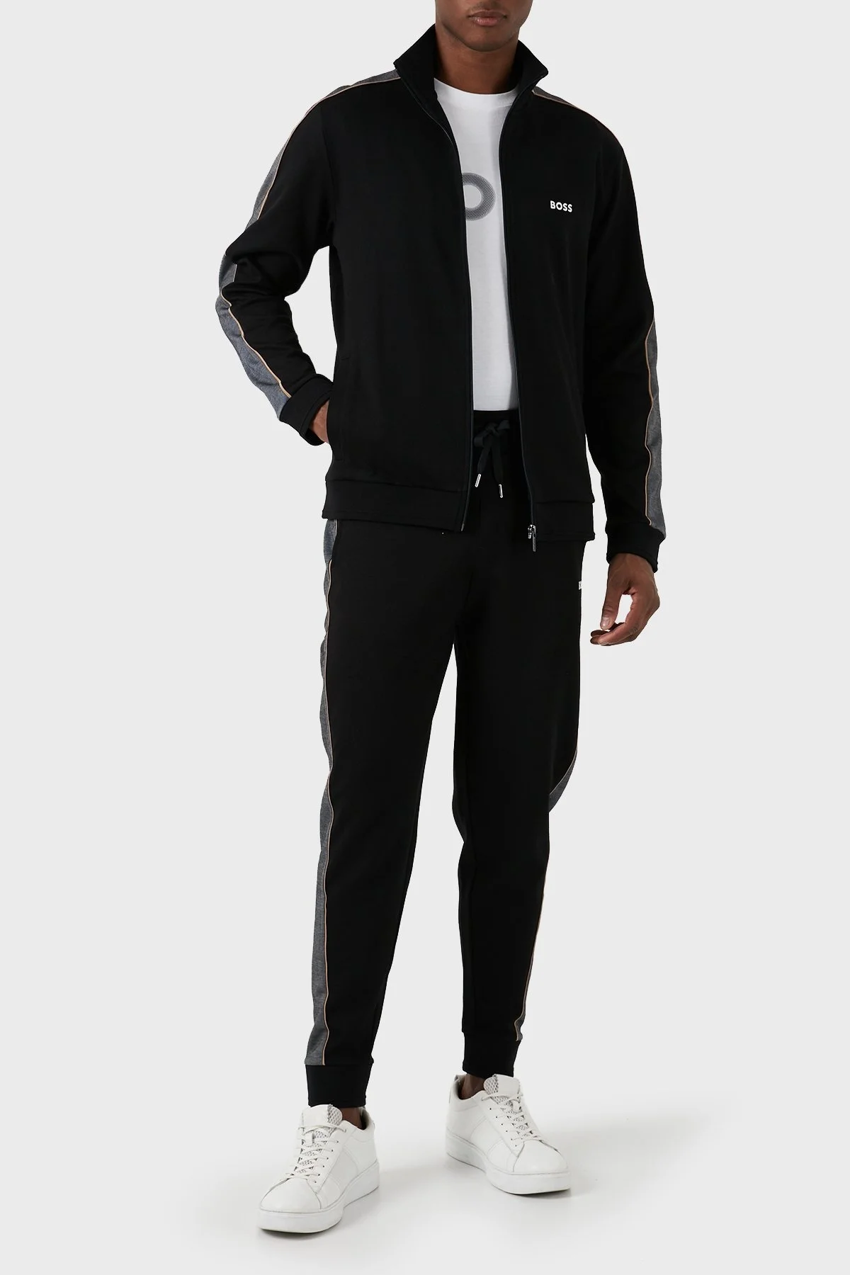 Boss Pamuklu Regular Fit Dik Yaka Erkek Eşofman Takımı 50511040 001 SİYAH - 1