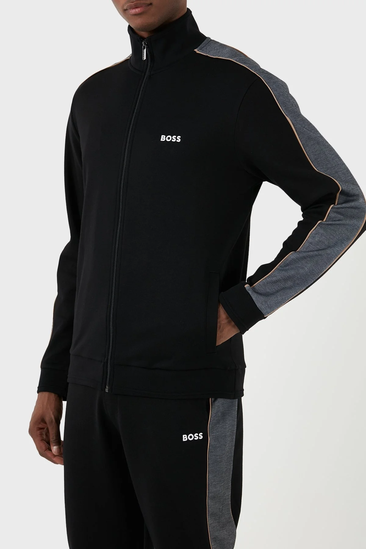 Boss Pamuklu Regular Fit Dik Yaka Erkek Eşofman Takımı 50511040 001 SİYAH - 3