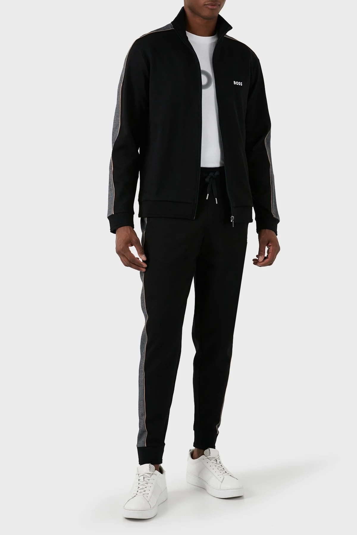 Boss Pamuklu Regular Fit Dik Yaka Erkek Eşofman Takımı 50511040 001 SİYAH - 5