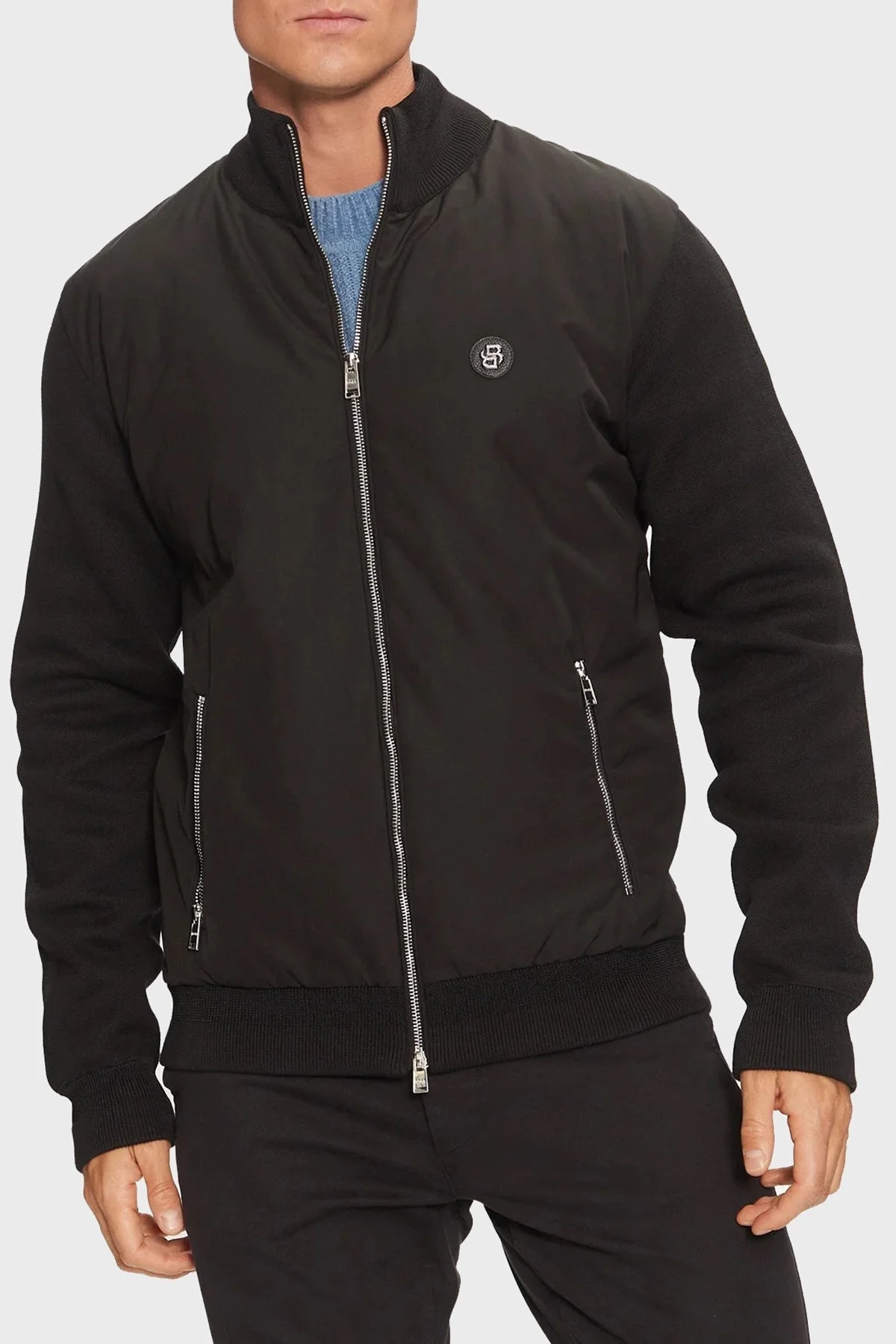 Boss Pamuklu Regular Fit Dik Yaka Fermuarlı Erkek Ceket 50519620 001 SİYAH - 1