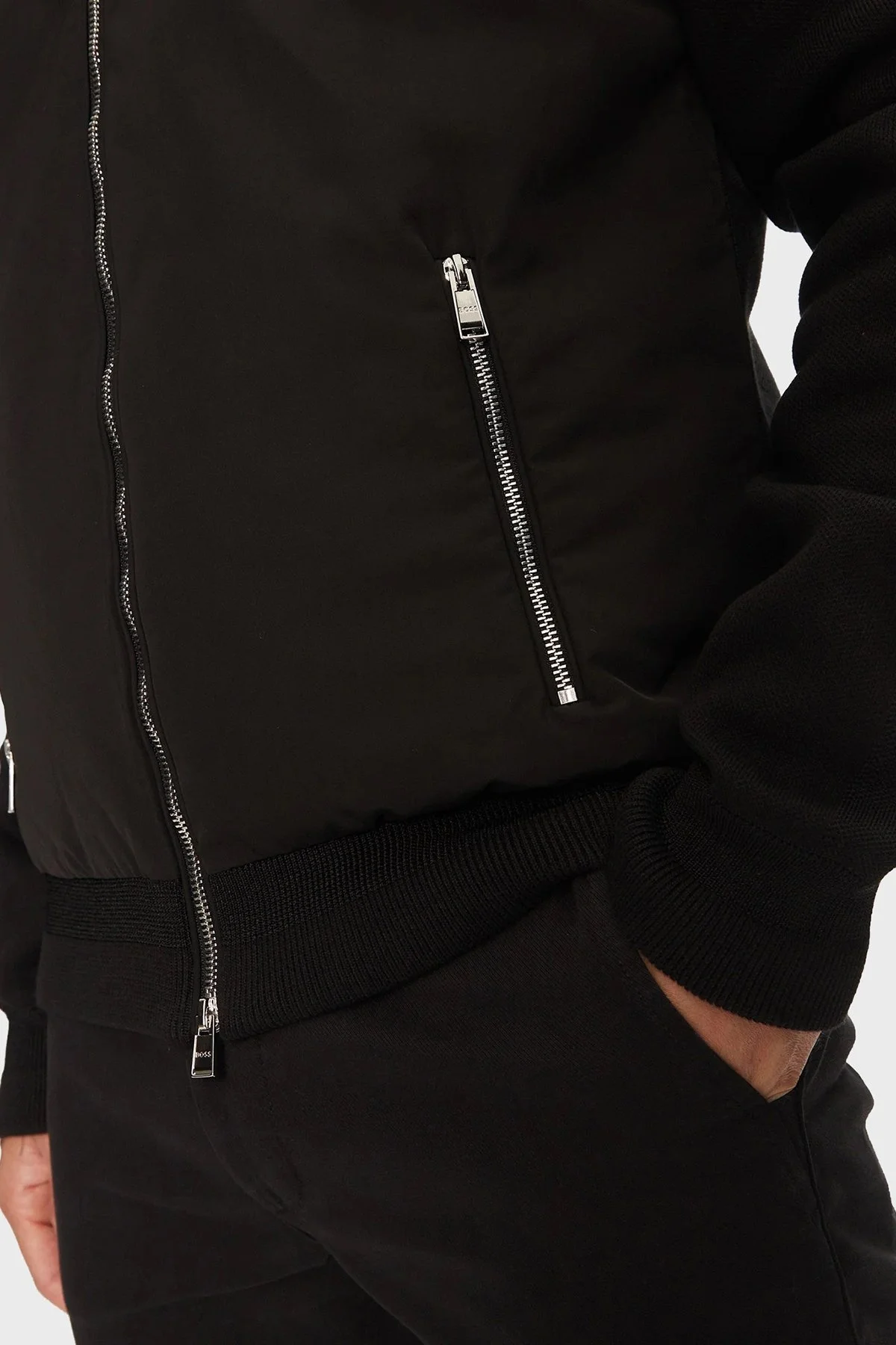 Boss Pamuklu Regular Fit Dik Yaka Fermuarlı Erkek Ceket 50519620 001 SİYAH - 4