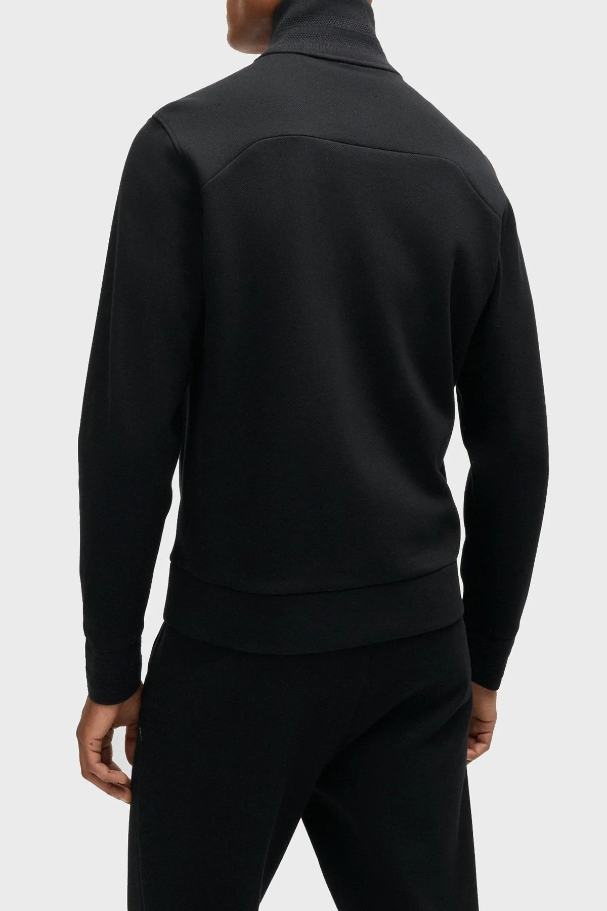 Boss Pamuklu Regular Fit Dik Yaka Fermuarlı Erkek Sweat 50523477 001 SİYAH - 2