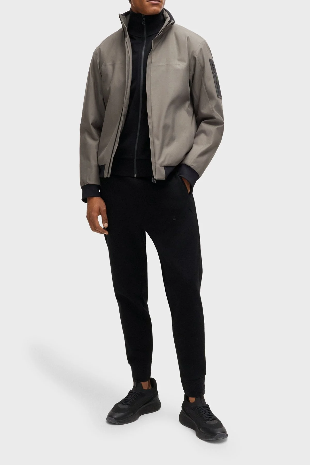 Boss Pamuklu Regular Fit Dik Yaka Fermuarlı Erkek Sweat 50523477 001 SİYAH - 3