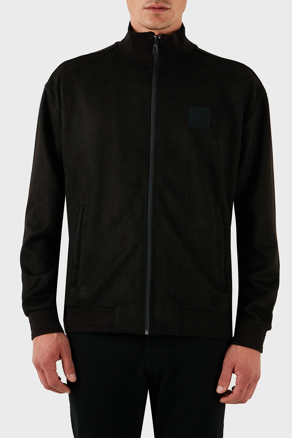 Boss Pamuklu Regular Fit Dik Yaka Fermuarlı Erkek Sweat 50531043 001 SİYAH - 5