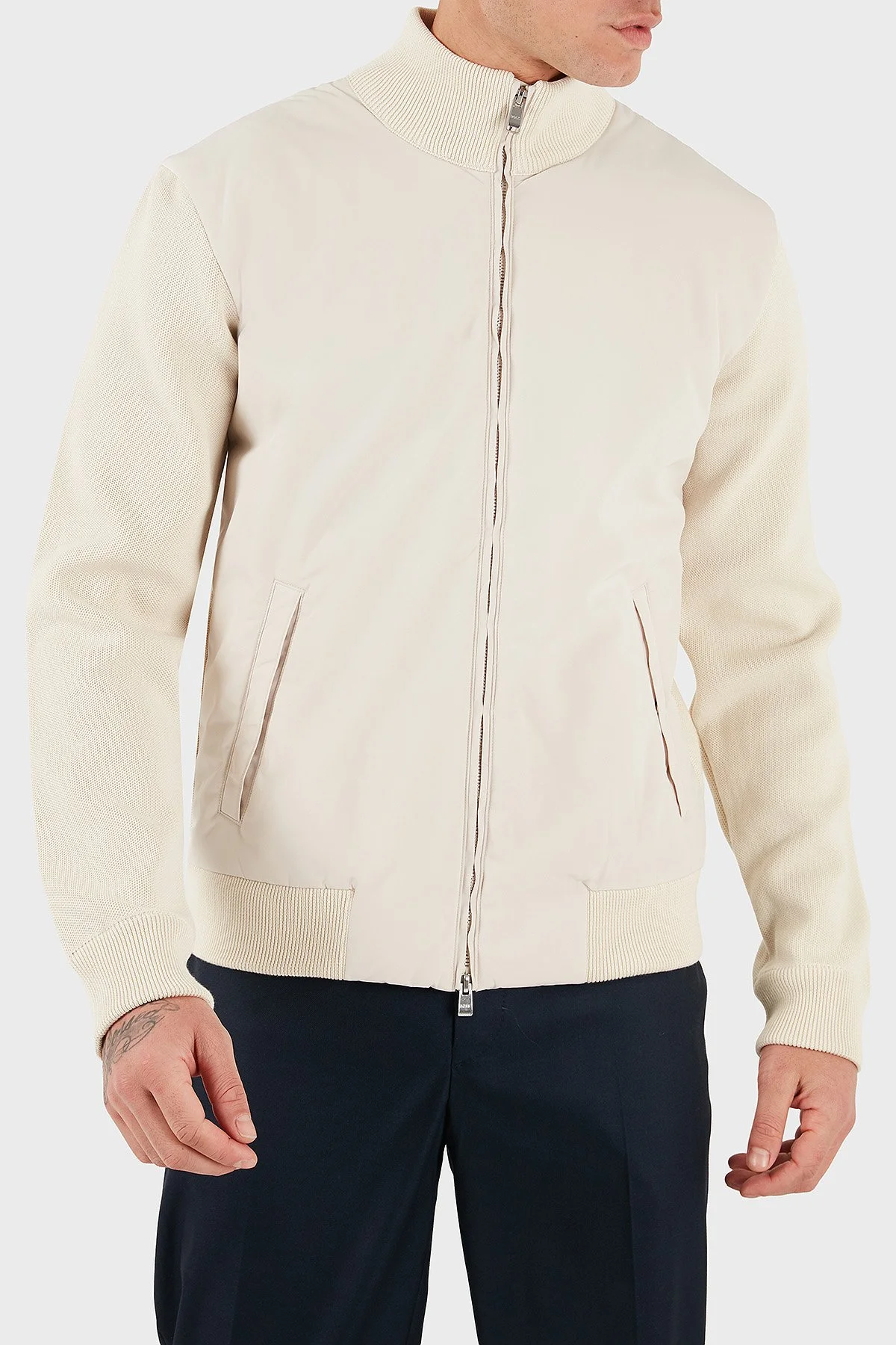 Boss Pamuklu Regular Fit Dik Yaka Logolu Erkek Ceket 50560875 131 BEJ - 4