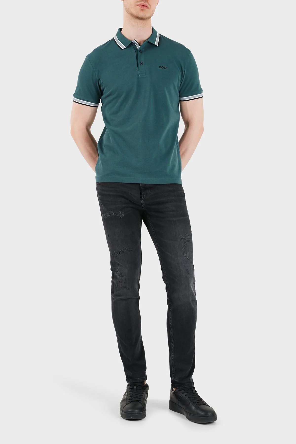 Boss Pamuklu Regular Fit Düğmeli Erkek Polo 50469055 356 PETROL - 2