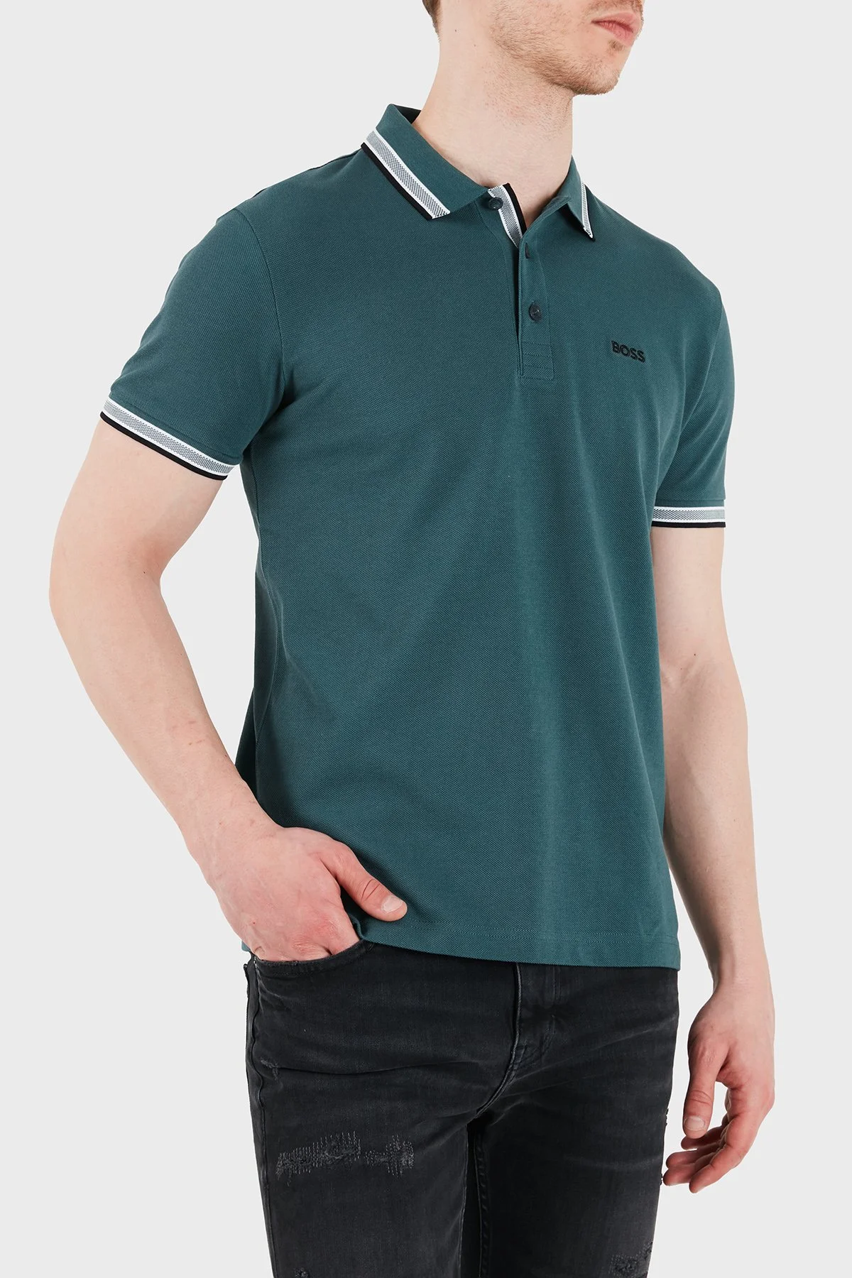 Boss Pamuklu Regular Fit Düğmeli Erkek Polo 50469055 356 PETROL - 4